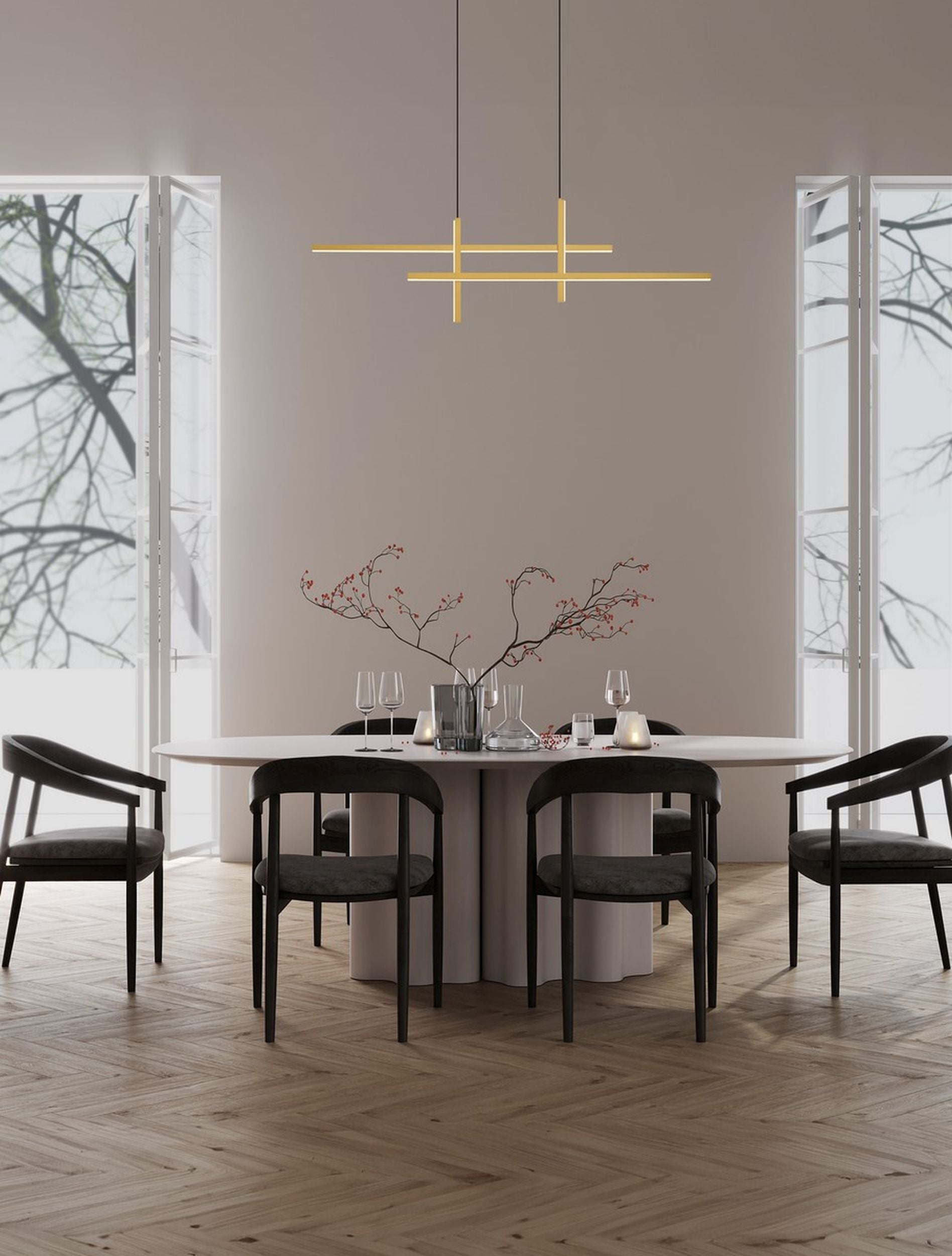 Lampa wisząca Coundes LED czarno-złota