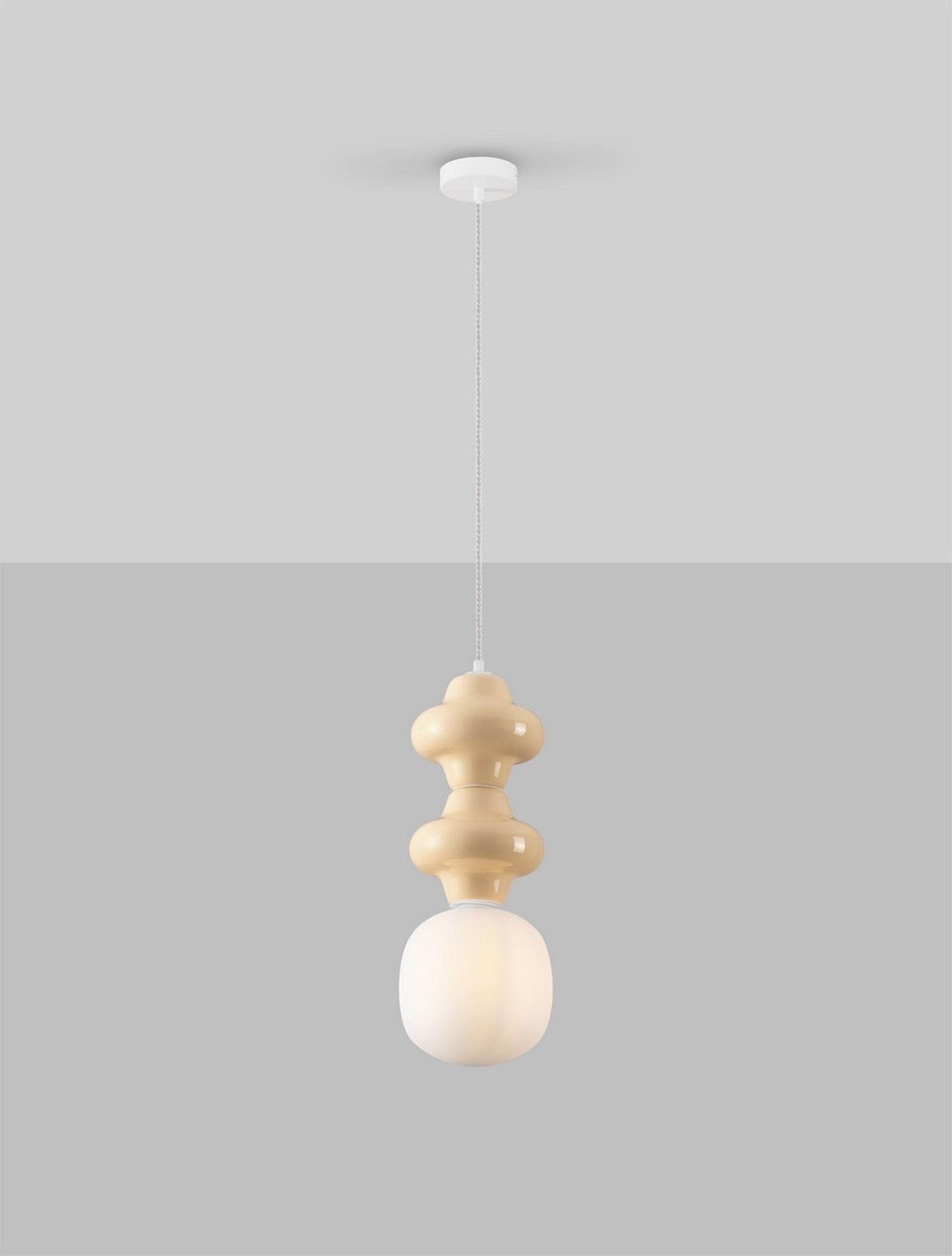 Lampa wisząca Parive II beżowo-biała