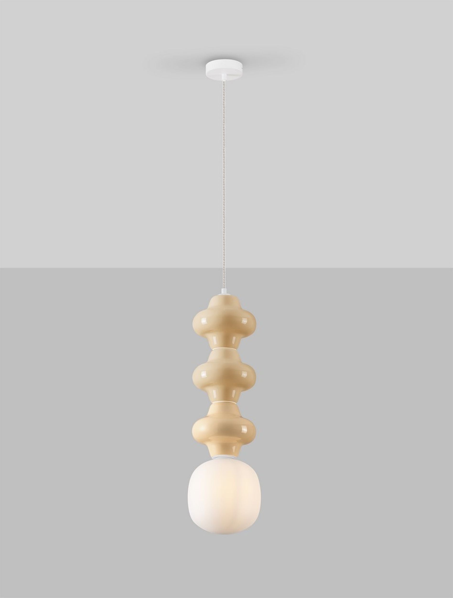 Lampa wisząca Parive III beżowa