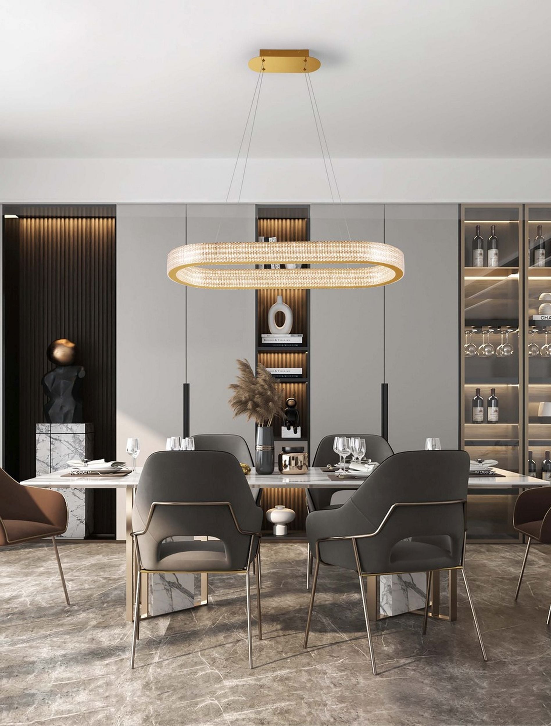 Żyrandol Jacess LED 98x91 cm złoty