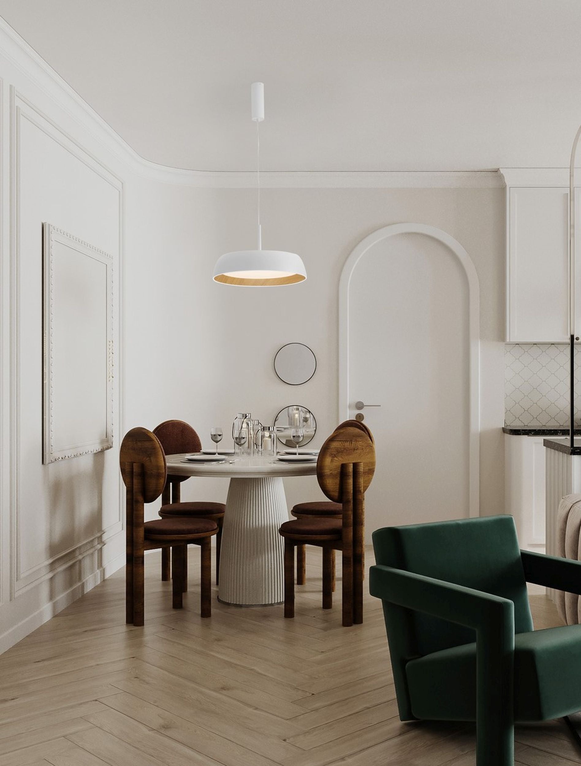 Lampa wisząca Kessov LED brązowo-biała