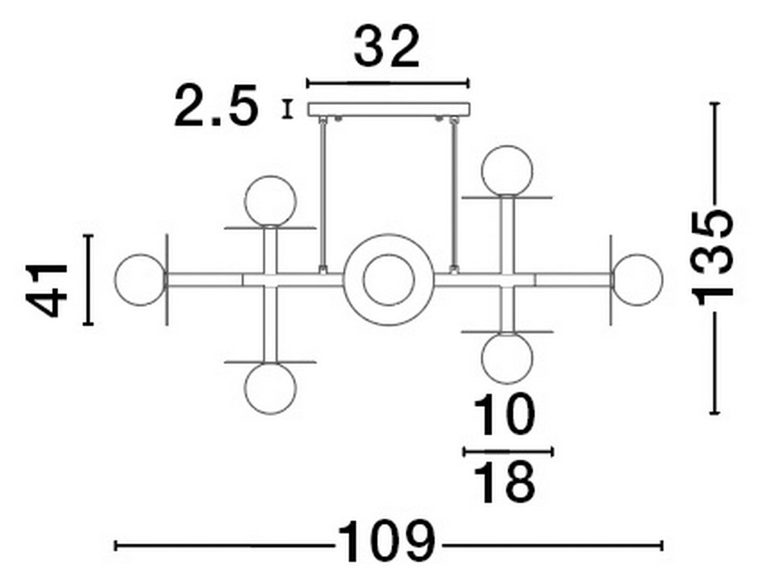 Lampa wisząca Letarian x8 złota