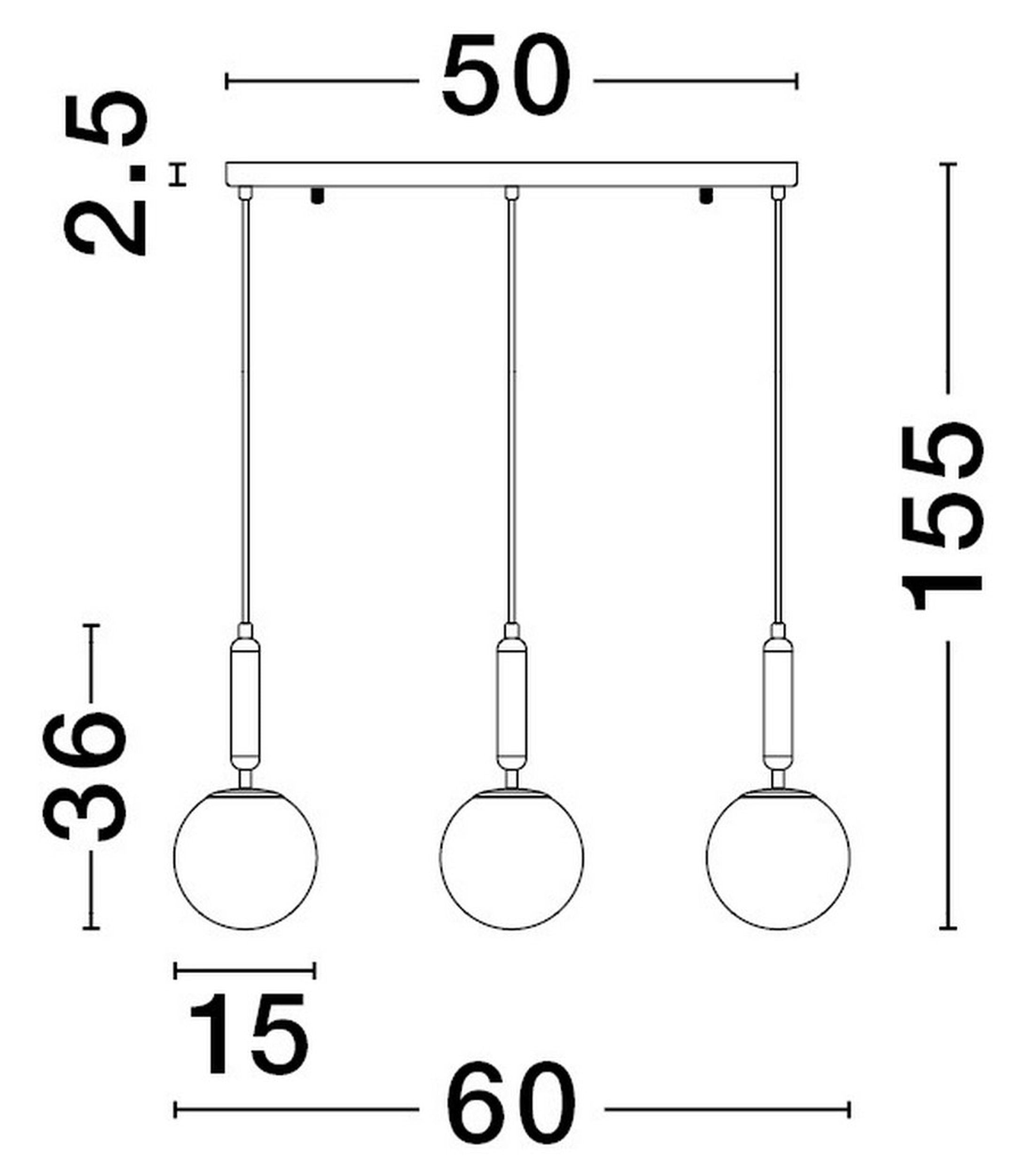 Lampa wisząca Trallos x3 złota