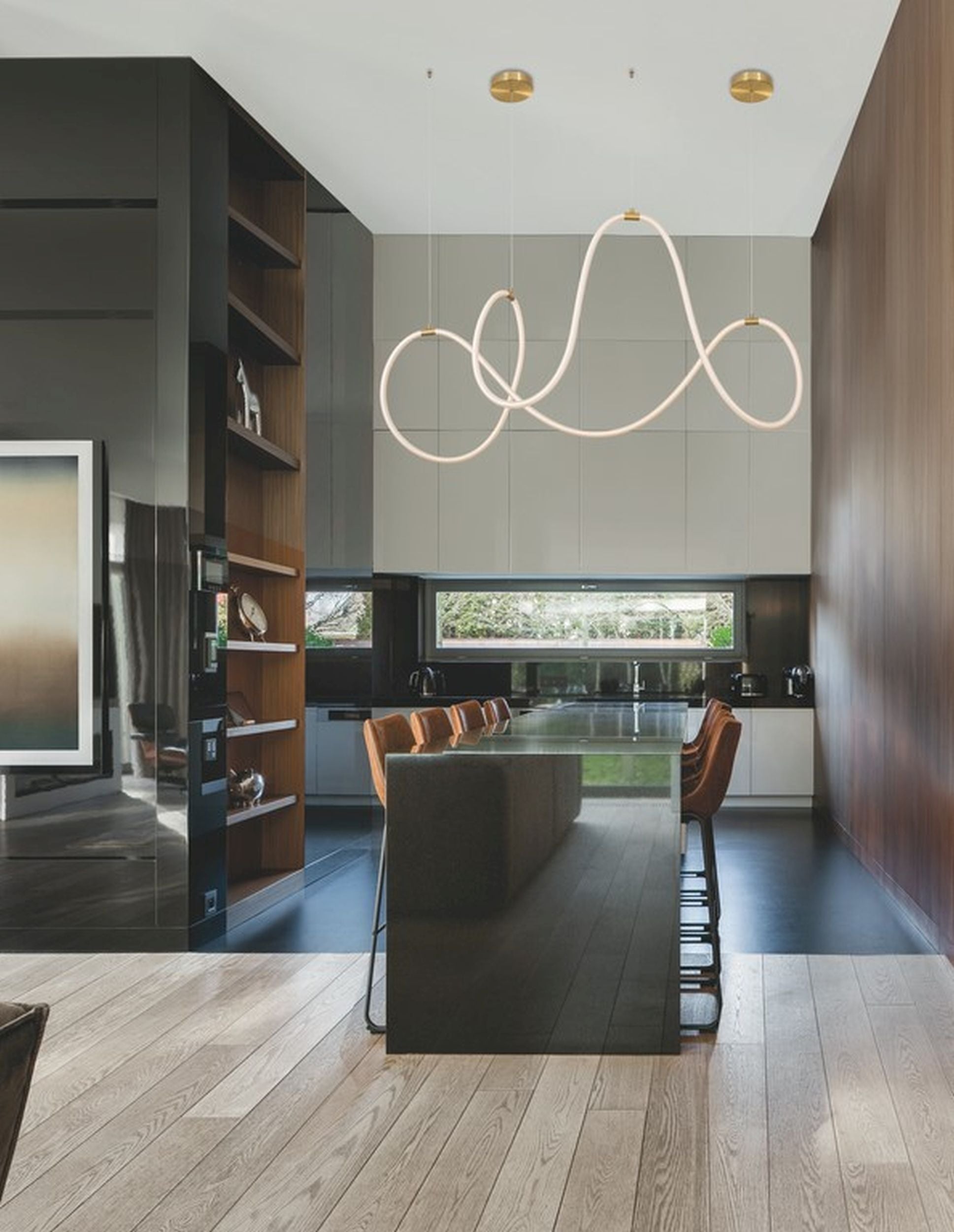 Lampa wisząca Mislumes LED złoto-biała