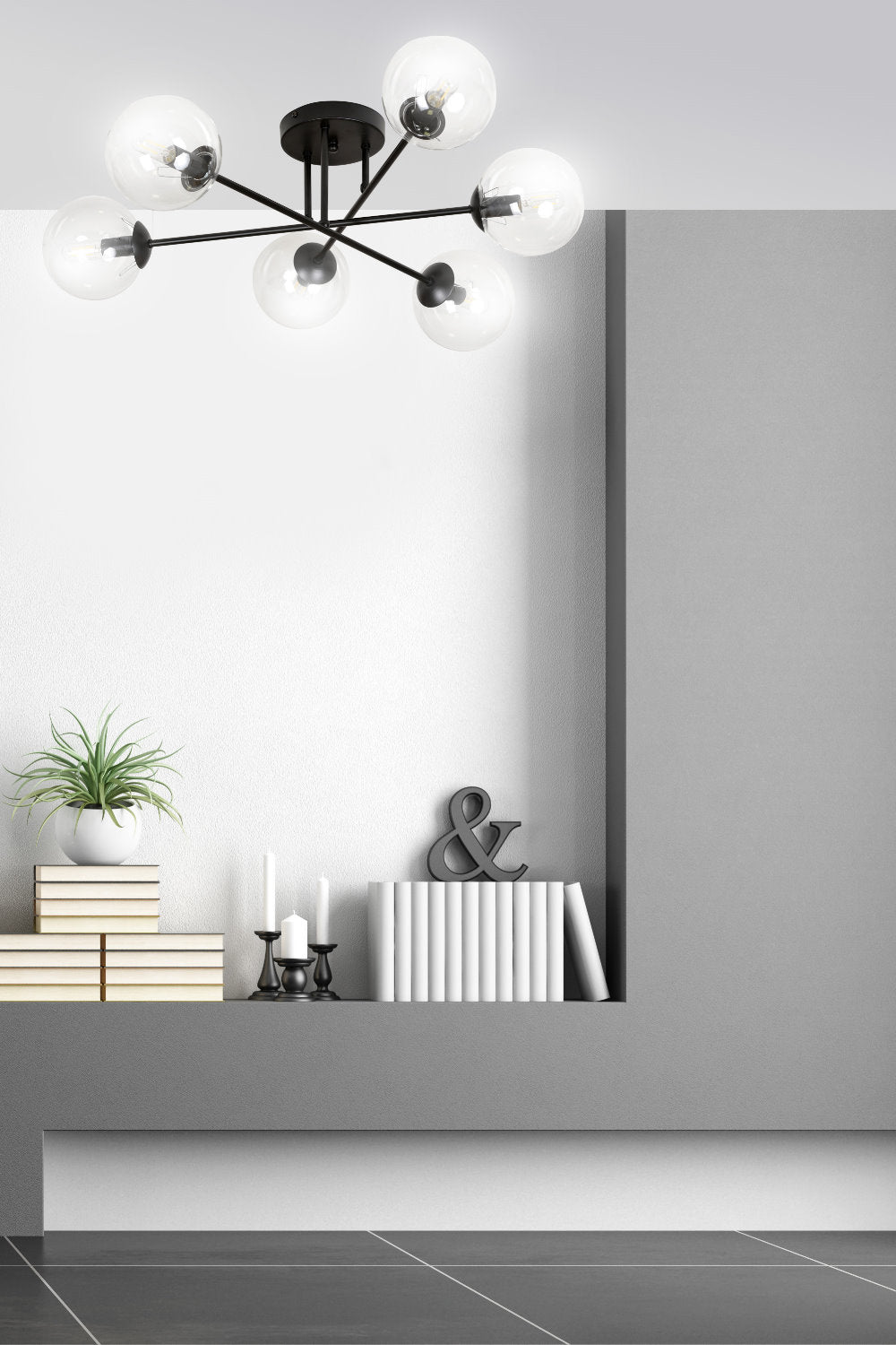 Lampa sufitowa Minturno transparentna x6