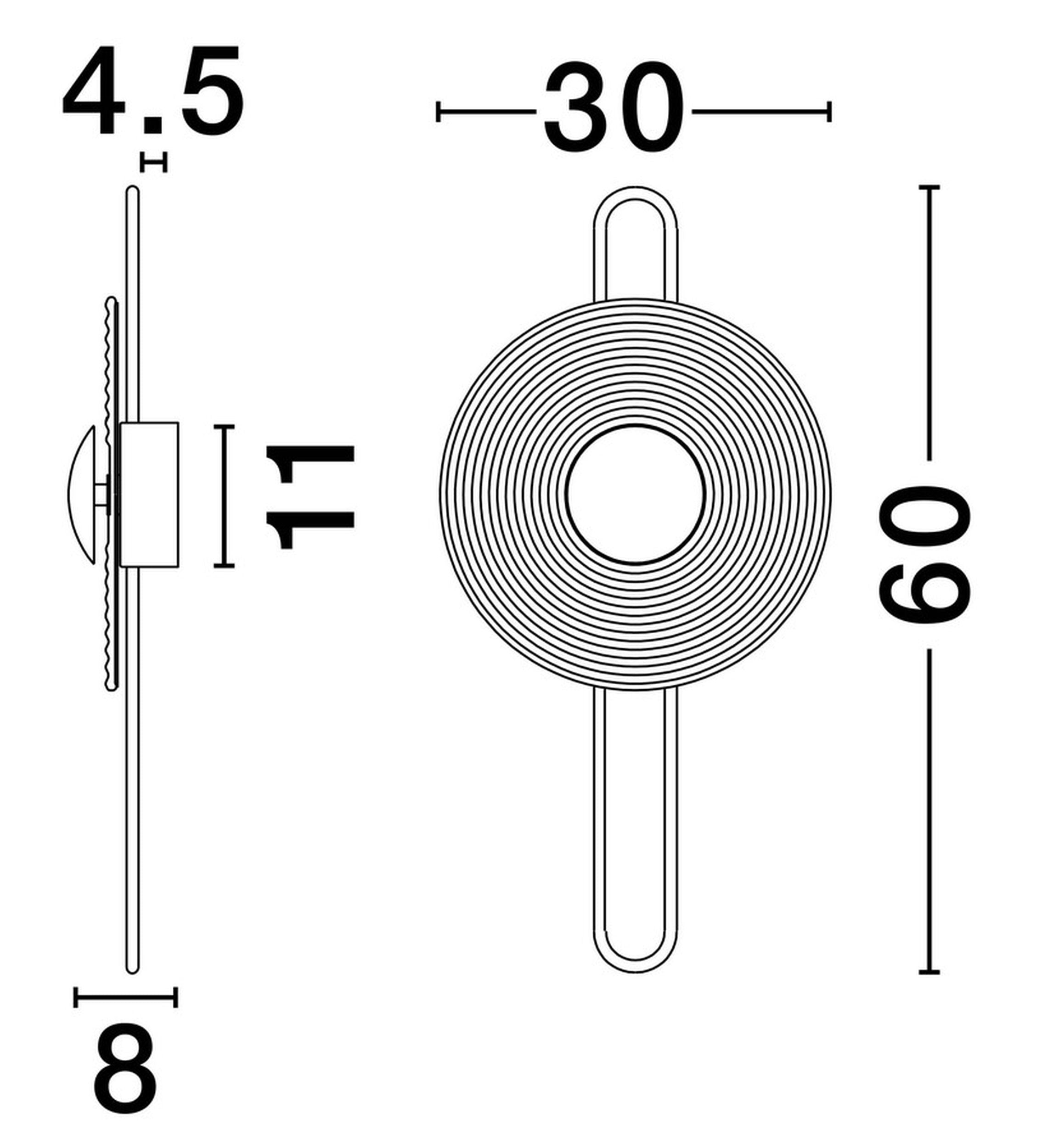Kinkiet Ollique LED 60 cm złoty