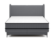 Łóżko kontynentalne 140x200 cm Daliano z pojemnikiem ciemnoszary welur