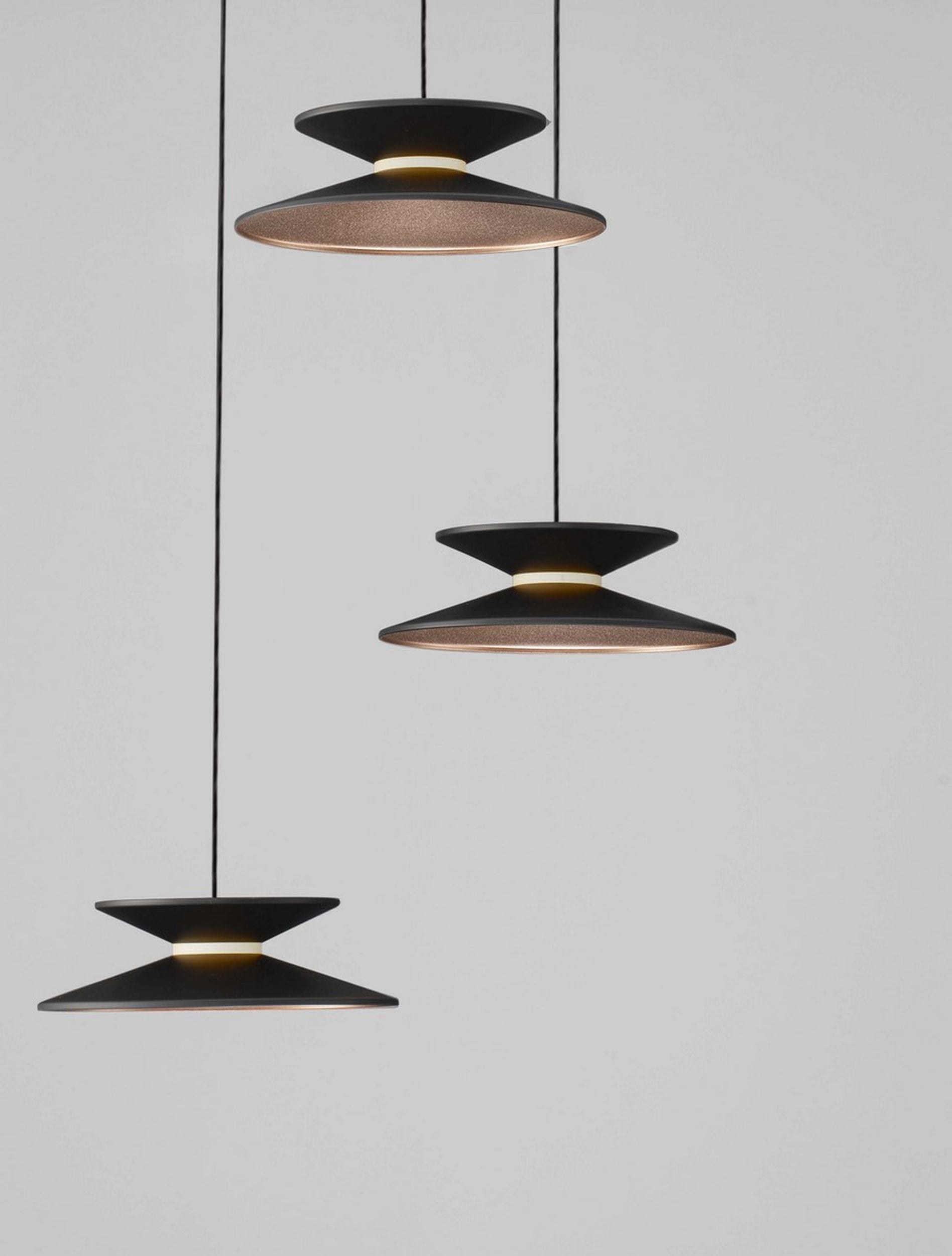 Lampa wisząca Sketter LED x3 złoto-czarna