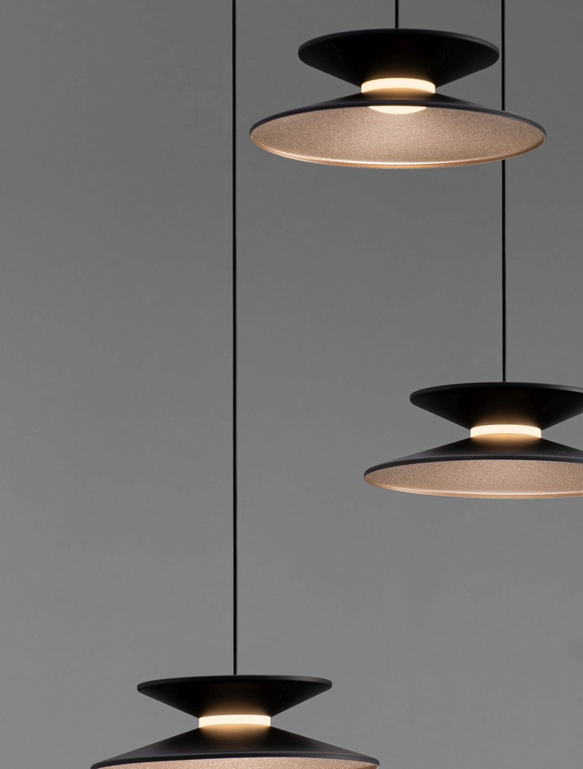 Lampa wisząca Sketter LED x3 złoto-czarna
