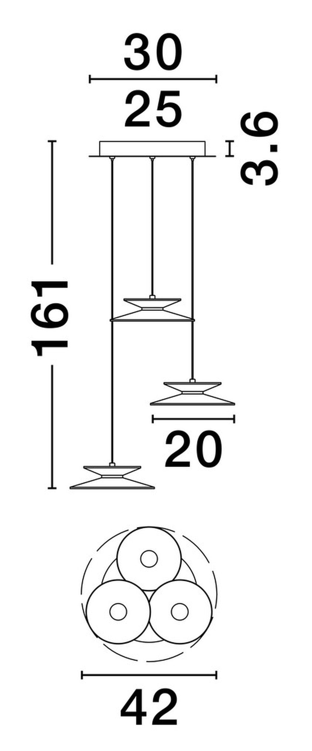 Lampa wisząca Sketter LED x3 złoto-czarna