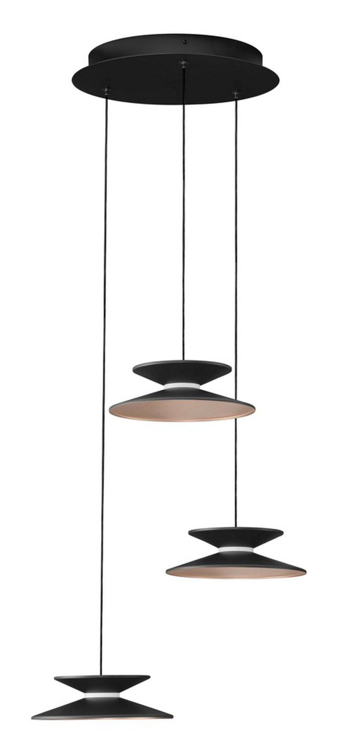 Lampa wisząca Sketter LED x3 złoto-czarna