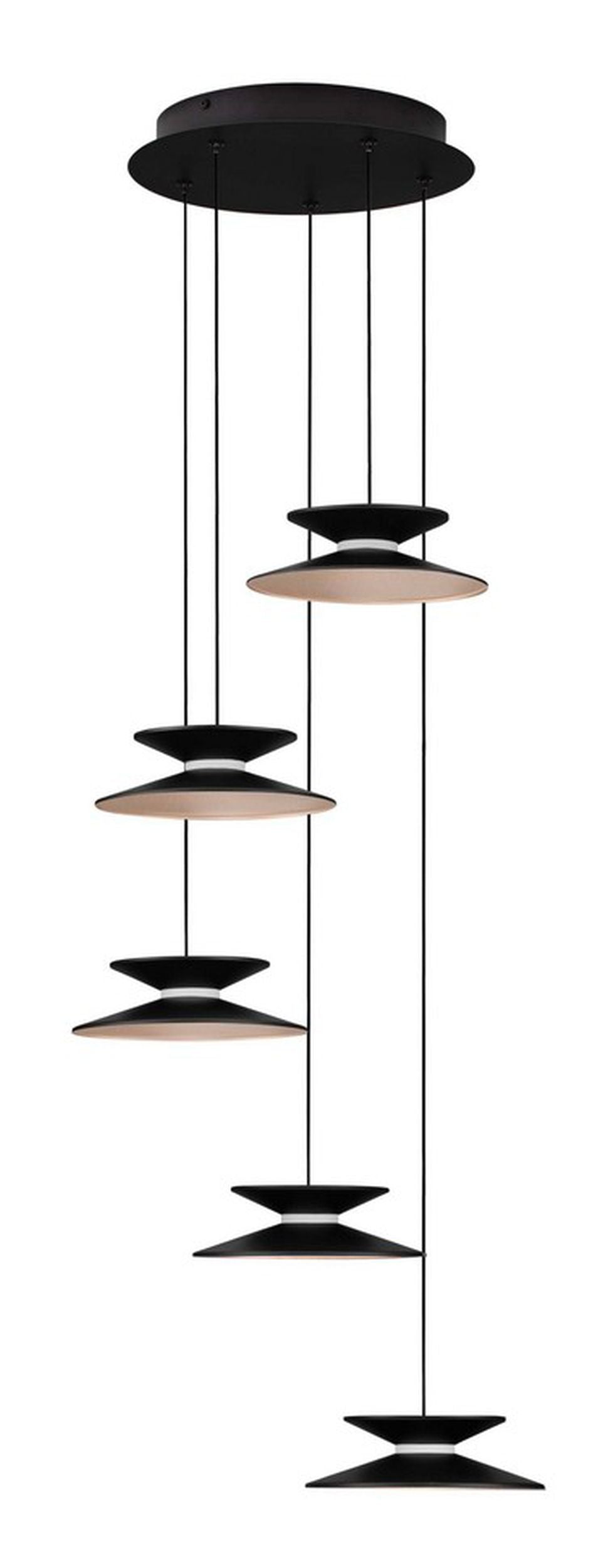 Lampa wisząca Sketter LED x5 złoto-czarna