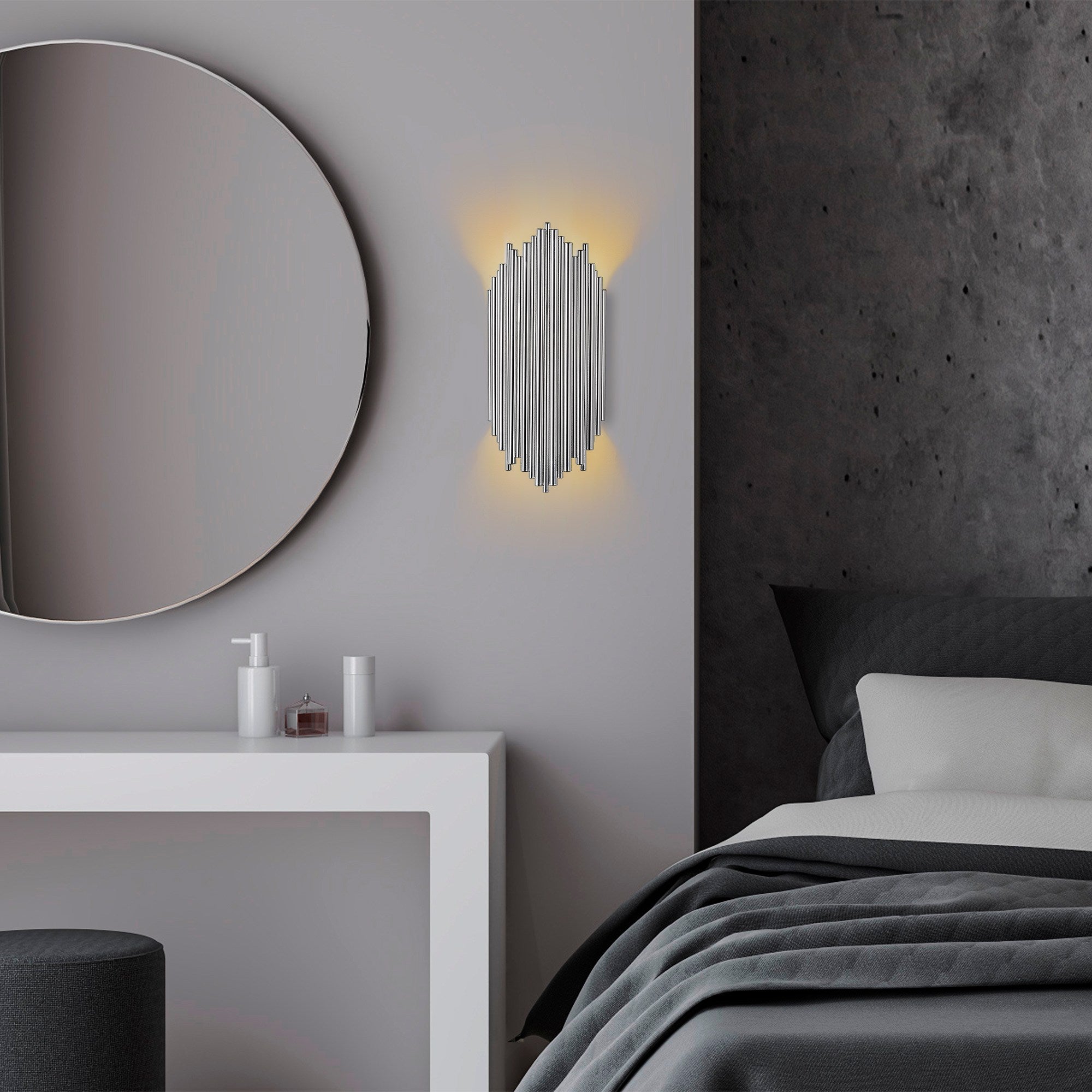 Lampa ścienna Bolines 50 cm chromowana