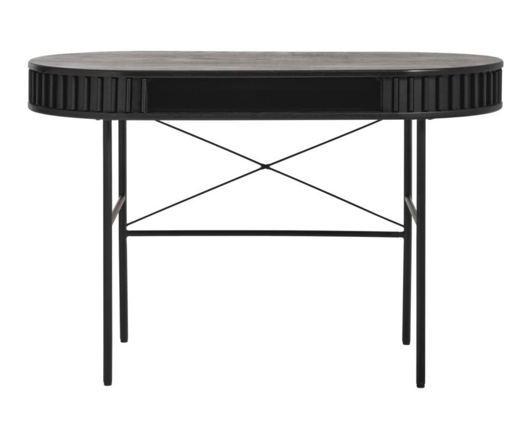 Biurko Ovitties 120x60 cm czarne lamele - głębokość 60 cm
