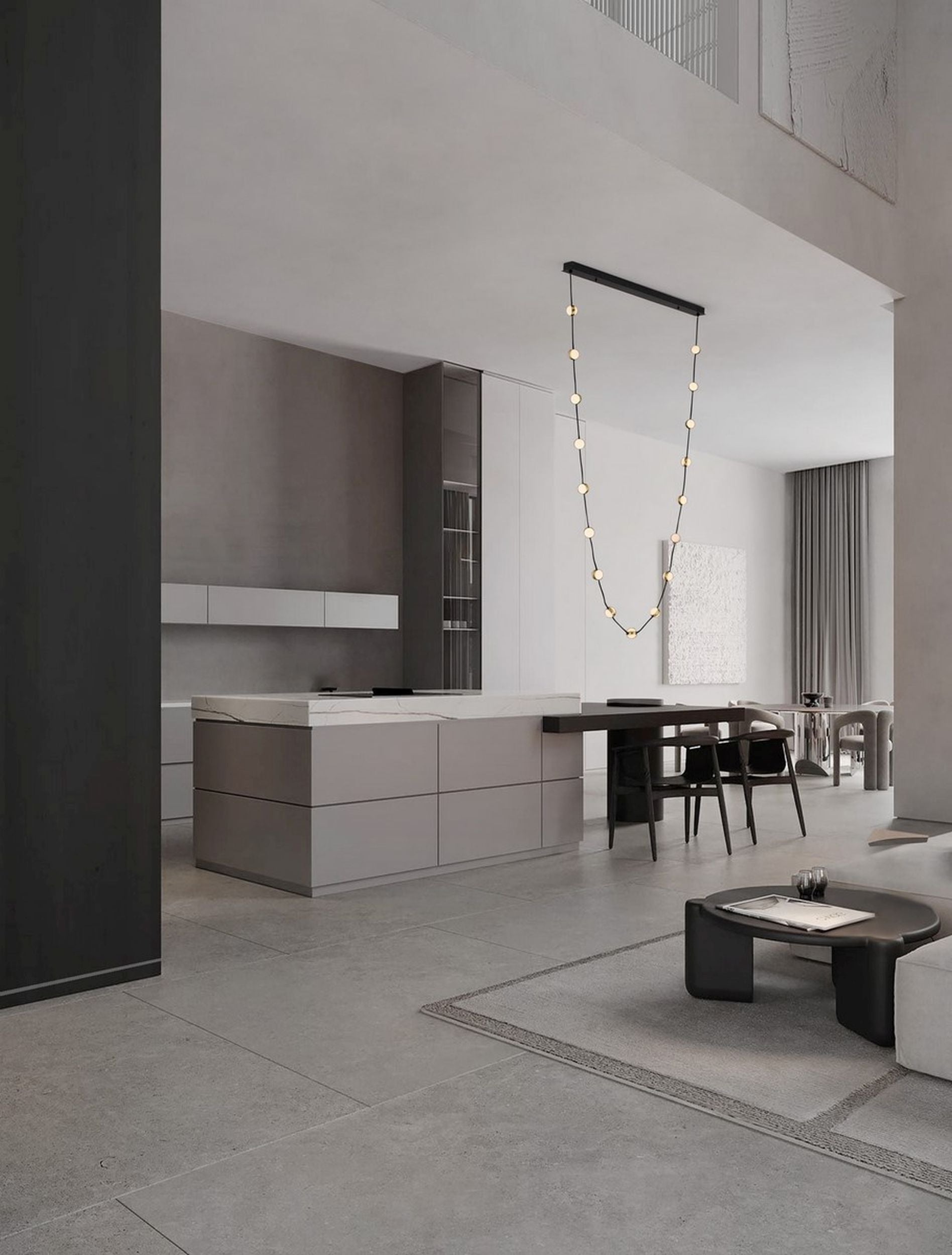 Lampa wisząca Systally LED 210 cm złoto-czarna girlanda