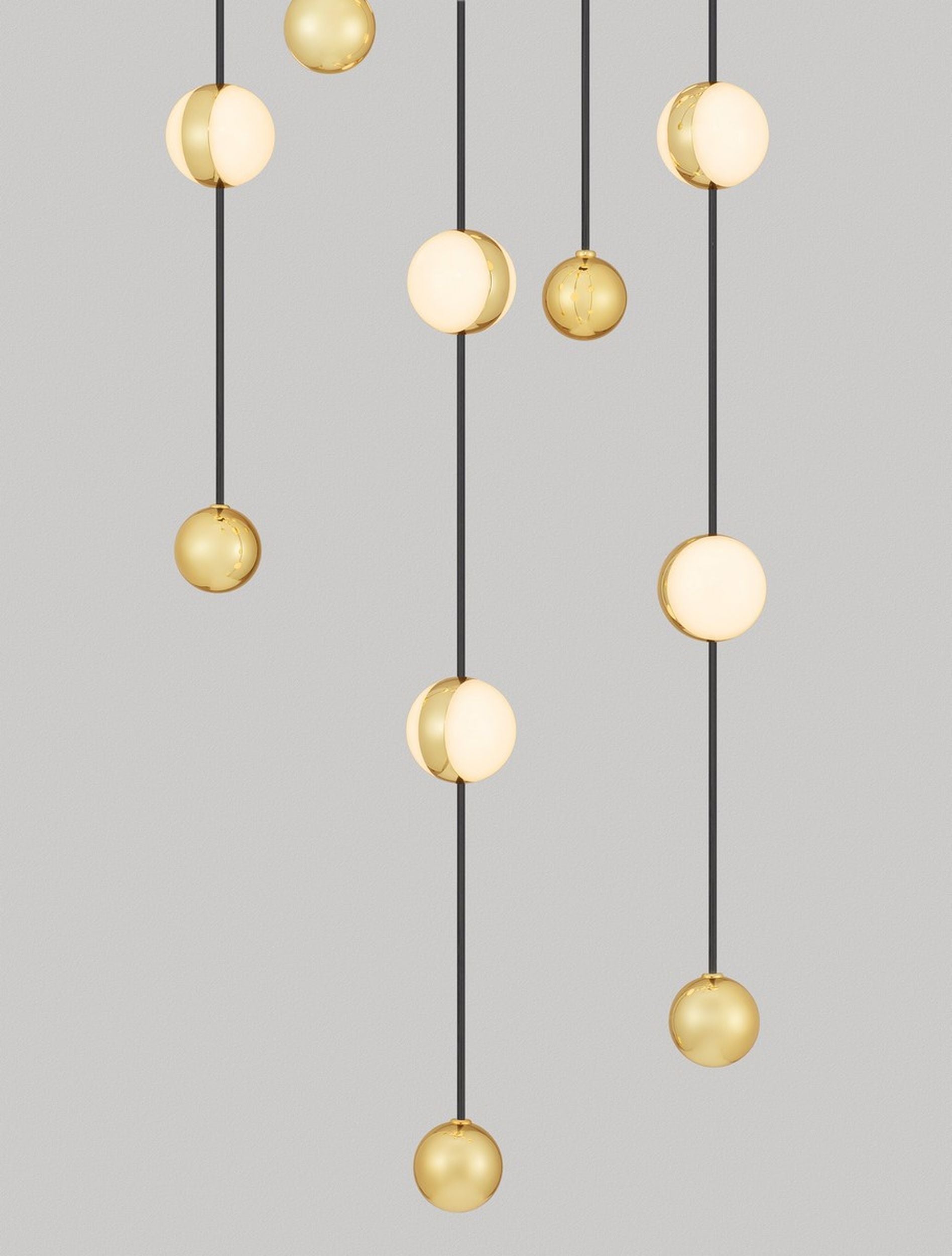 Lampa wisząca Systally LED 200 cm złoto-czarna
