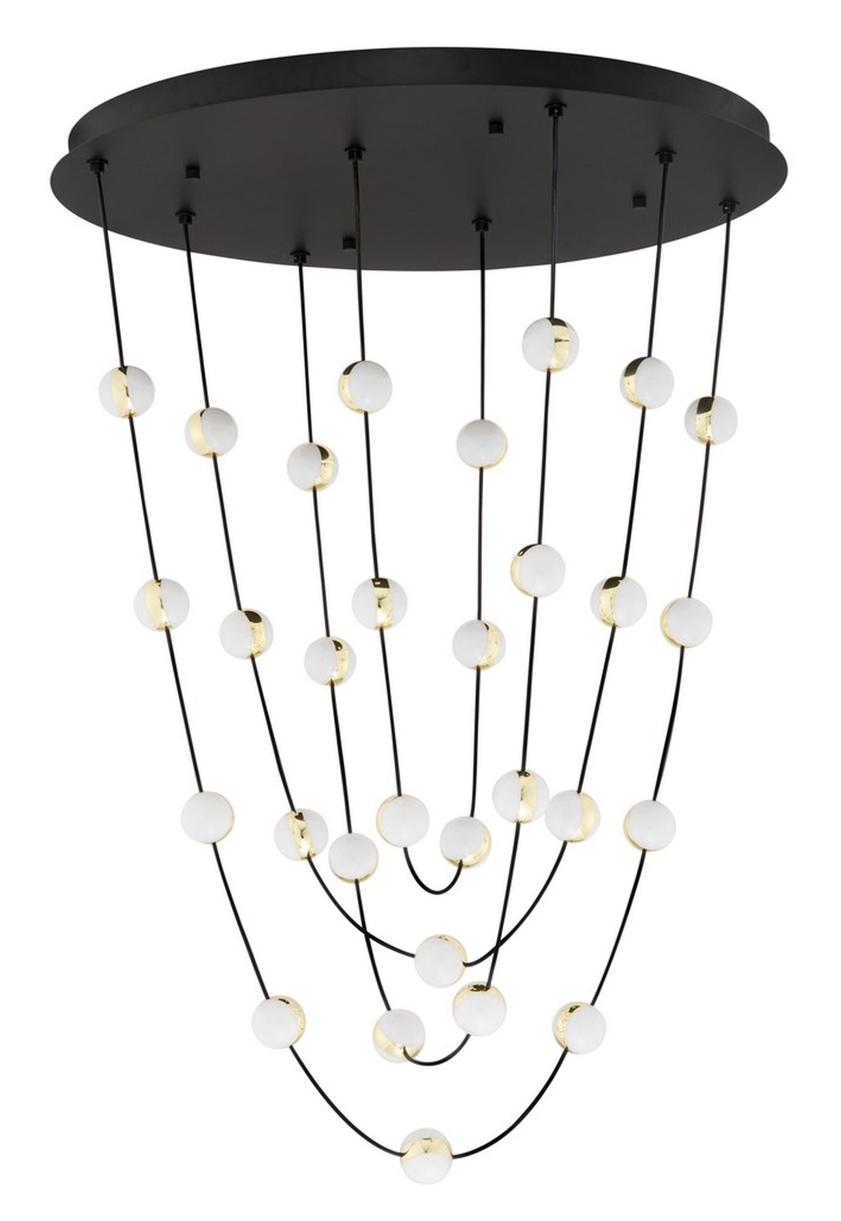Lampa wisząca Systally LED 120 cm złoto-czarna