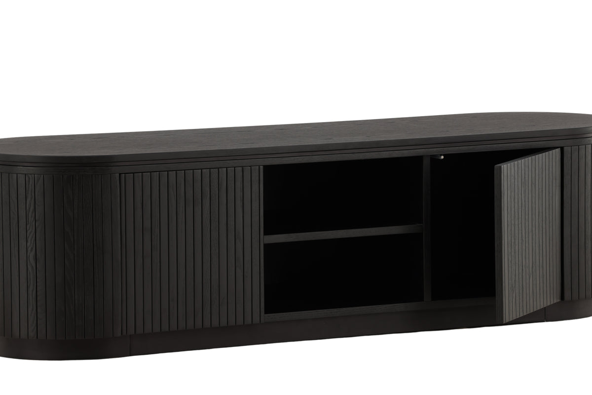 Szafka RTV Vulnutter 160 cm dąb czarny/lamele