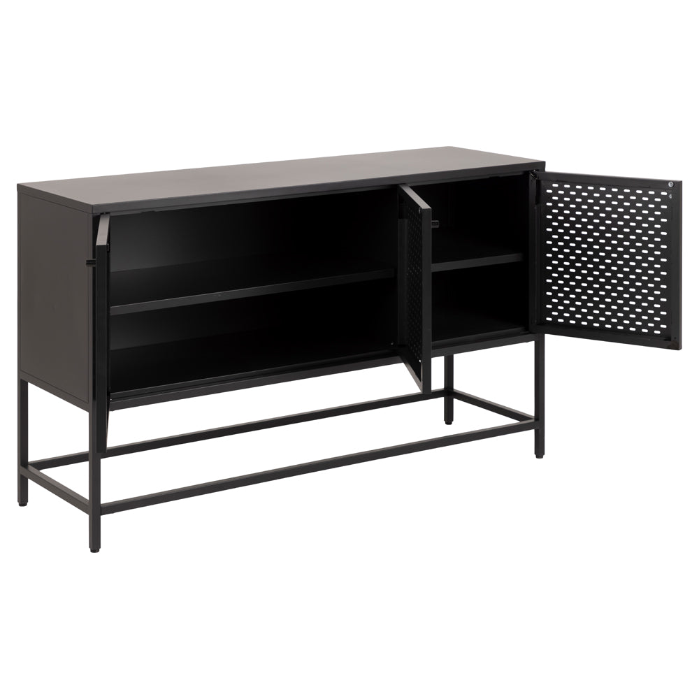 Komoda niska Rondan w stylu industrialnym 75x125 cm czarna