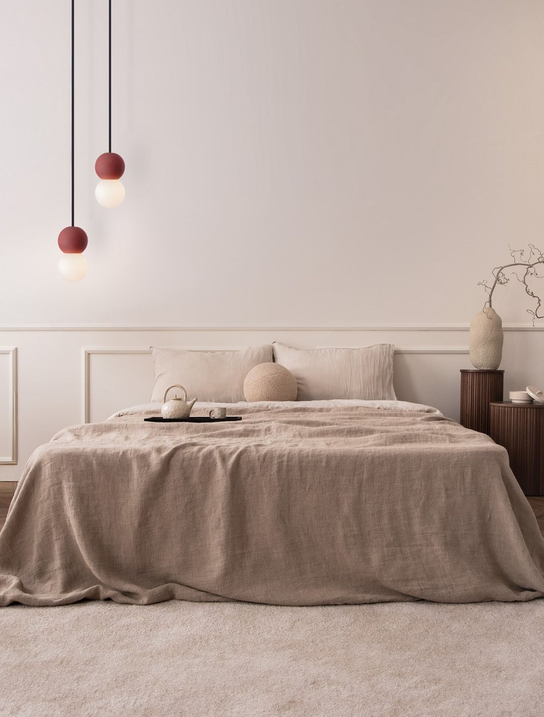 Lampa wisząca Enniess x2 czerwona