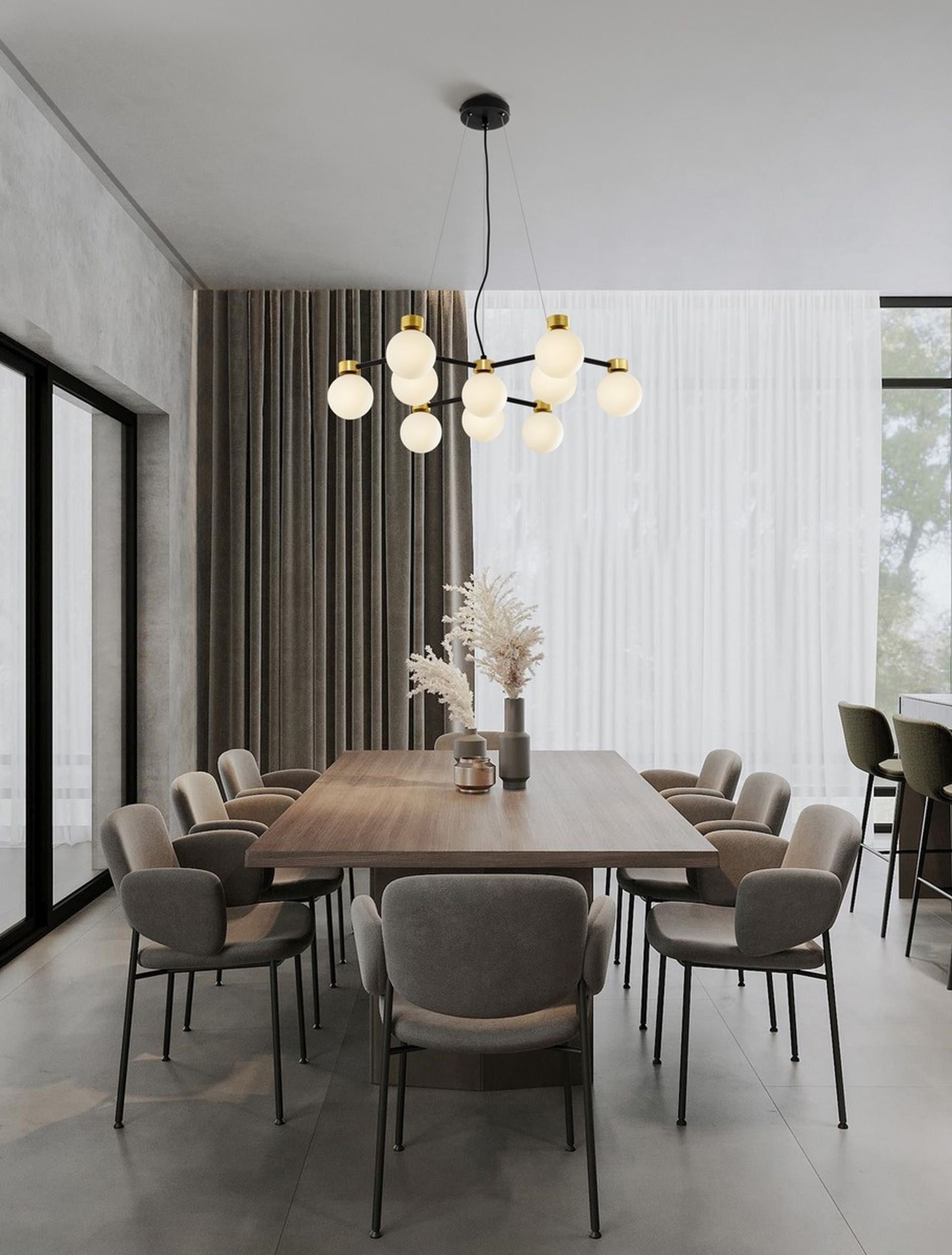 Lampa wisząca Devorie x10 czarno-złota