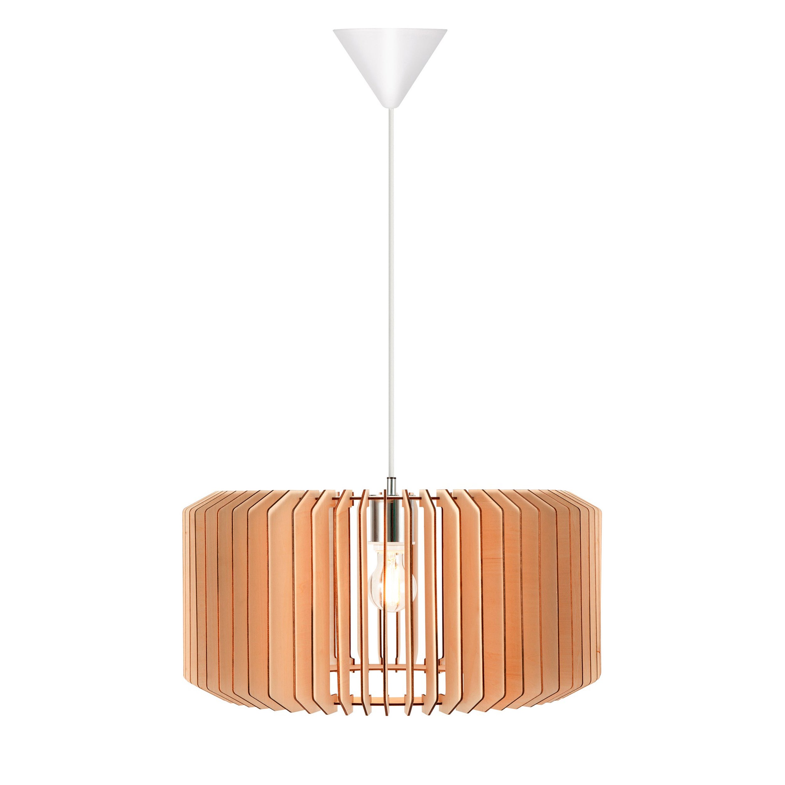 Lampa wisząca Asti drewniany ażurowy klosz