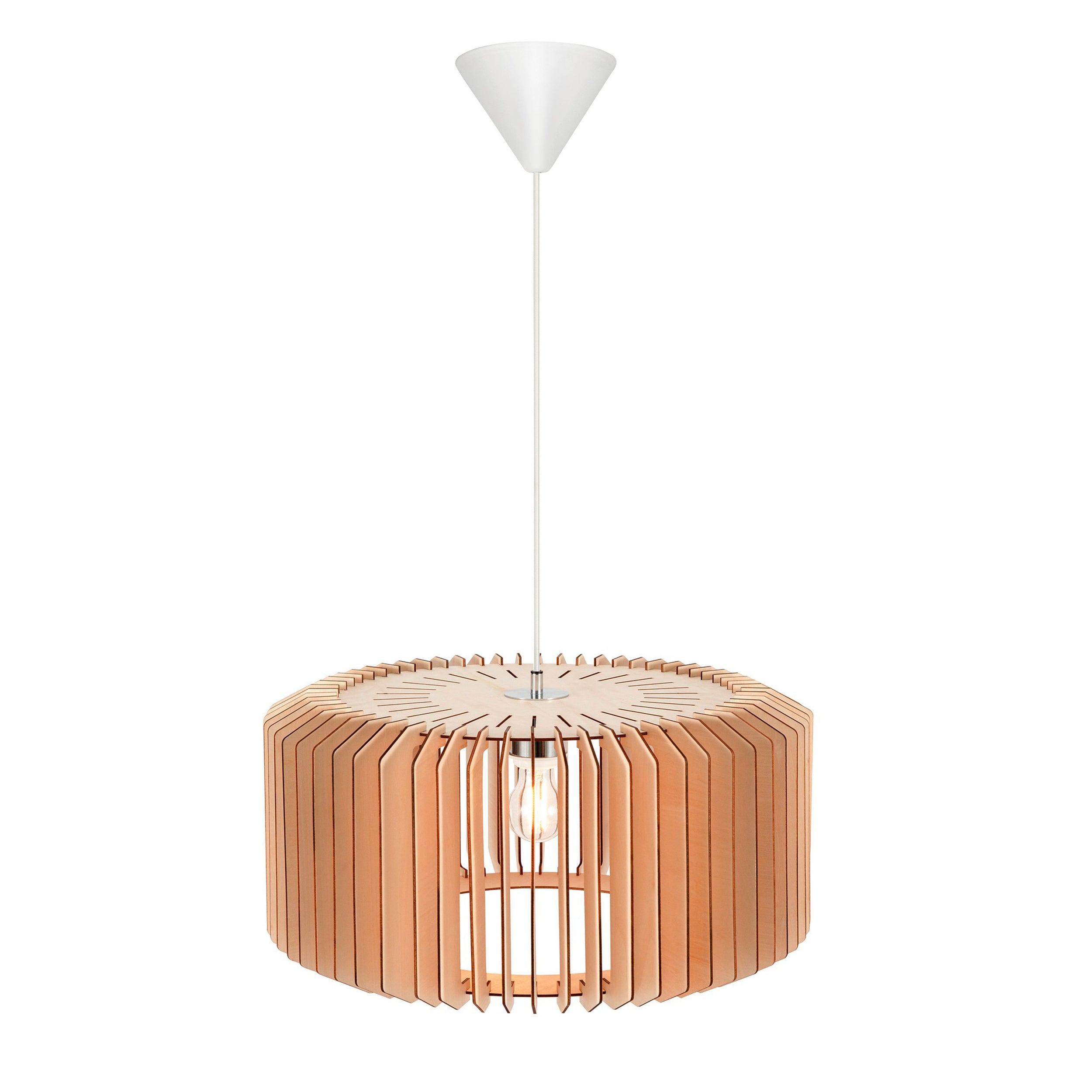 Lampa wisząca Asti drewniany ażurowy klosz