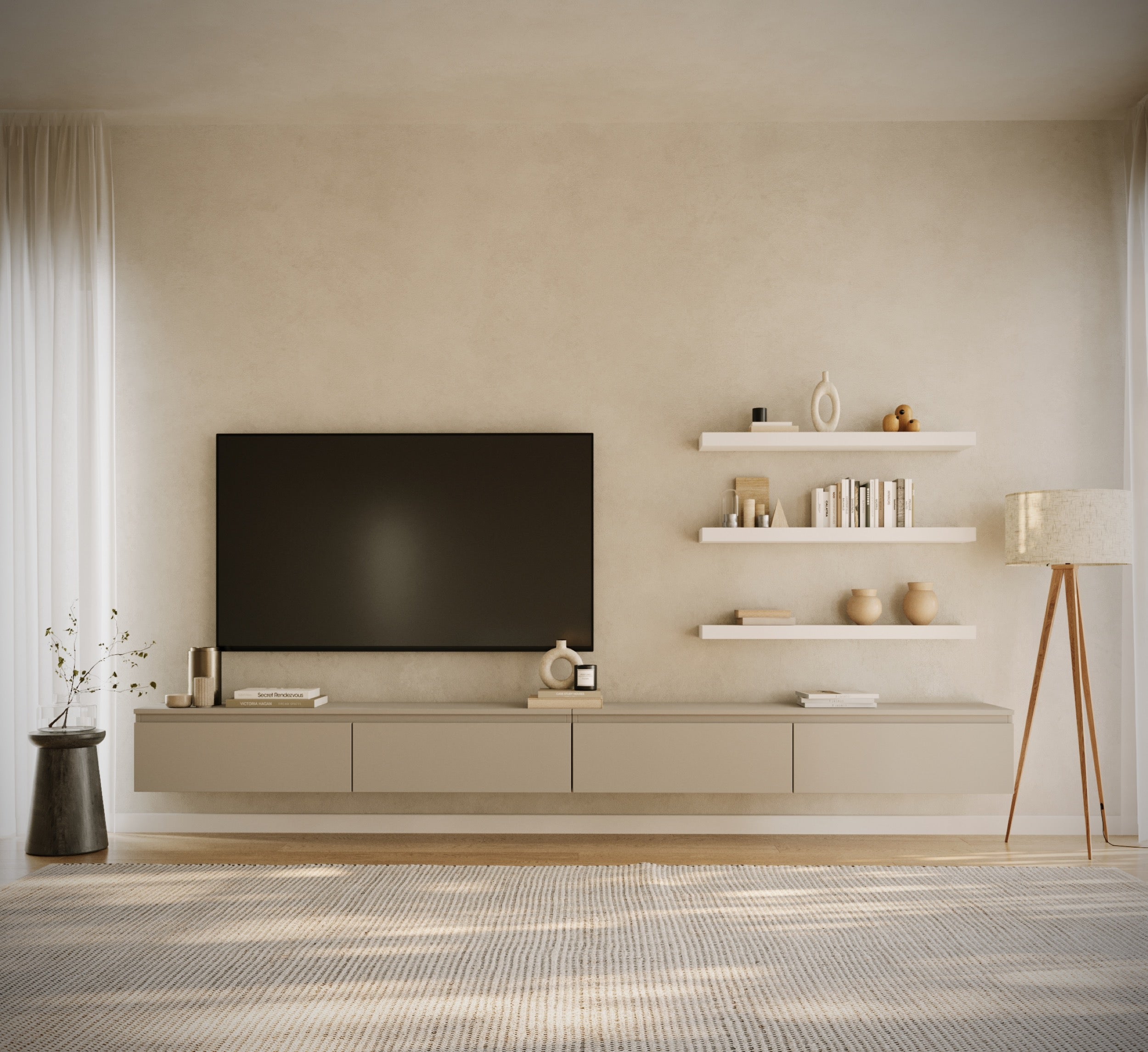 Szafka RTV Bemmi wisząca 300 cm kaszmir