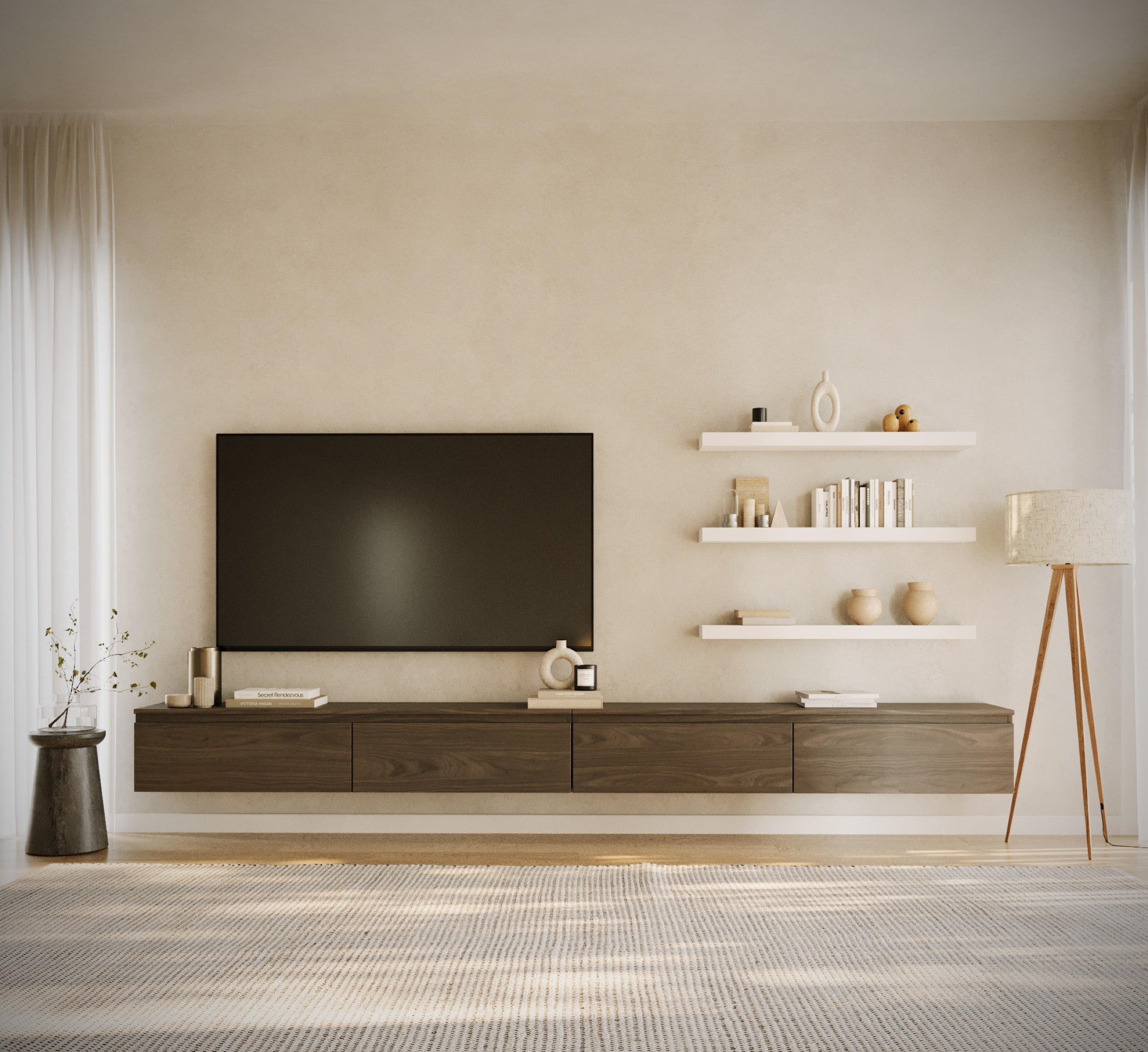 Szafka RTV Bemmi wisząca 300 cm orzech wisconsin