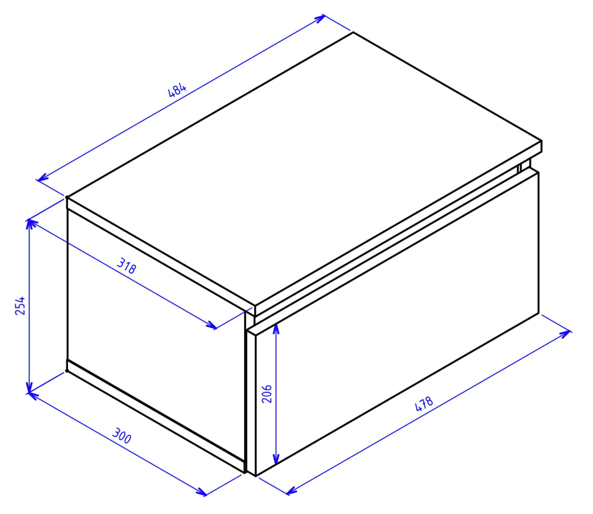 Szafka nocna Bemmi wisząca 49 cm biały - szerokość 48,4 cm