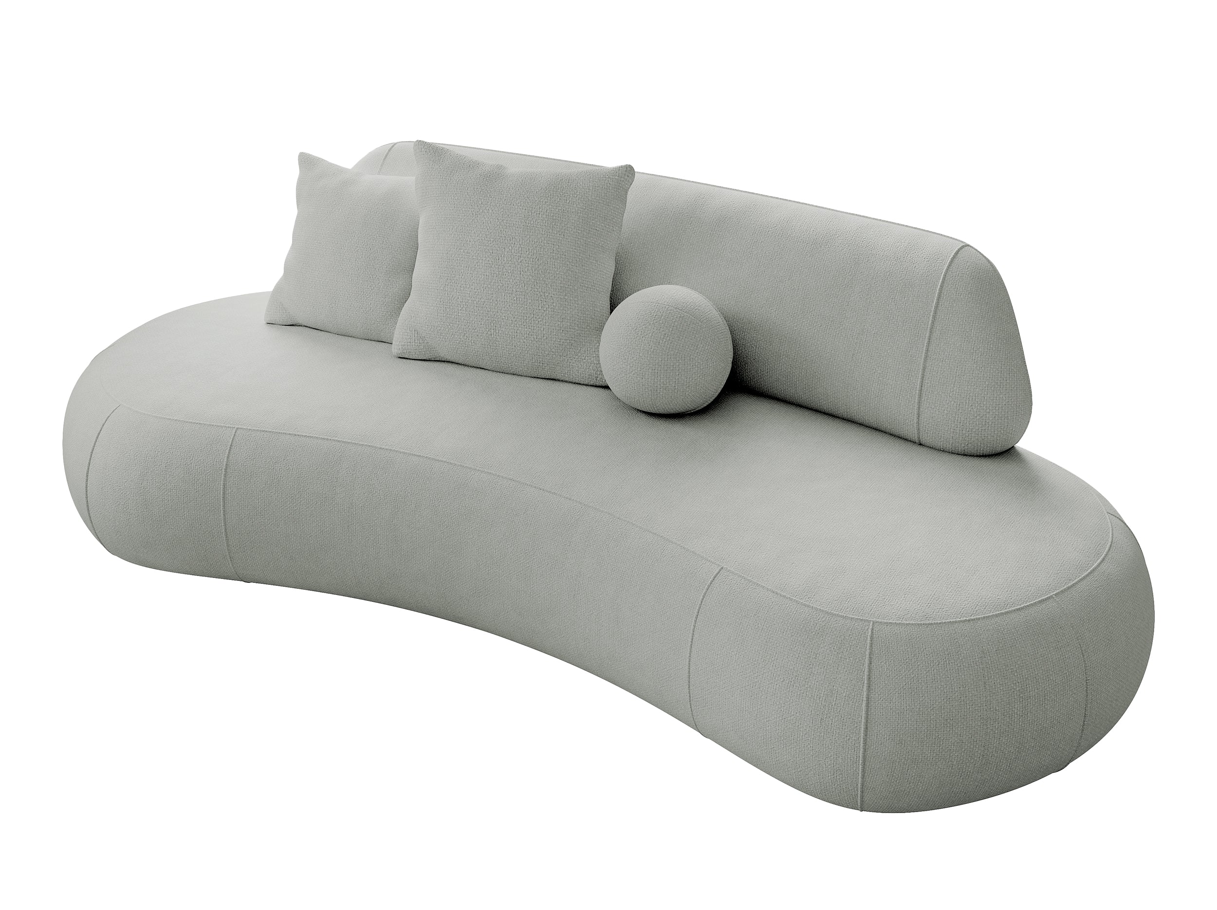 Sofa Balme jasnoszara w tkaninie łatwoczyszczącej - szerokość 253 cm