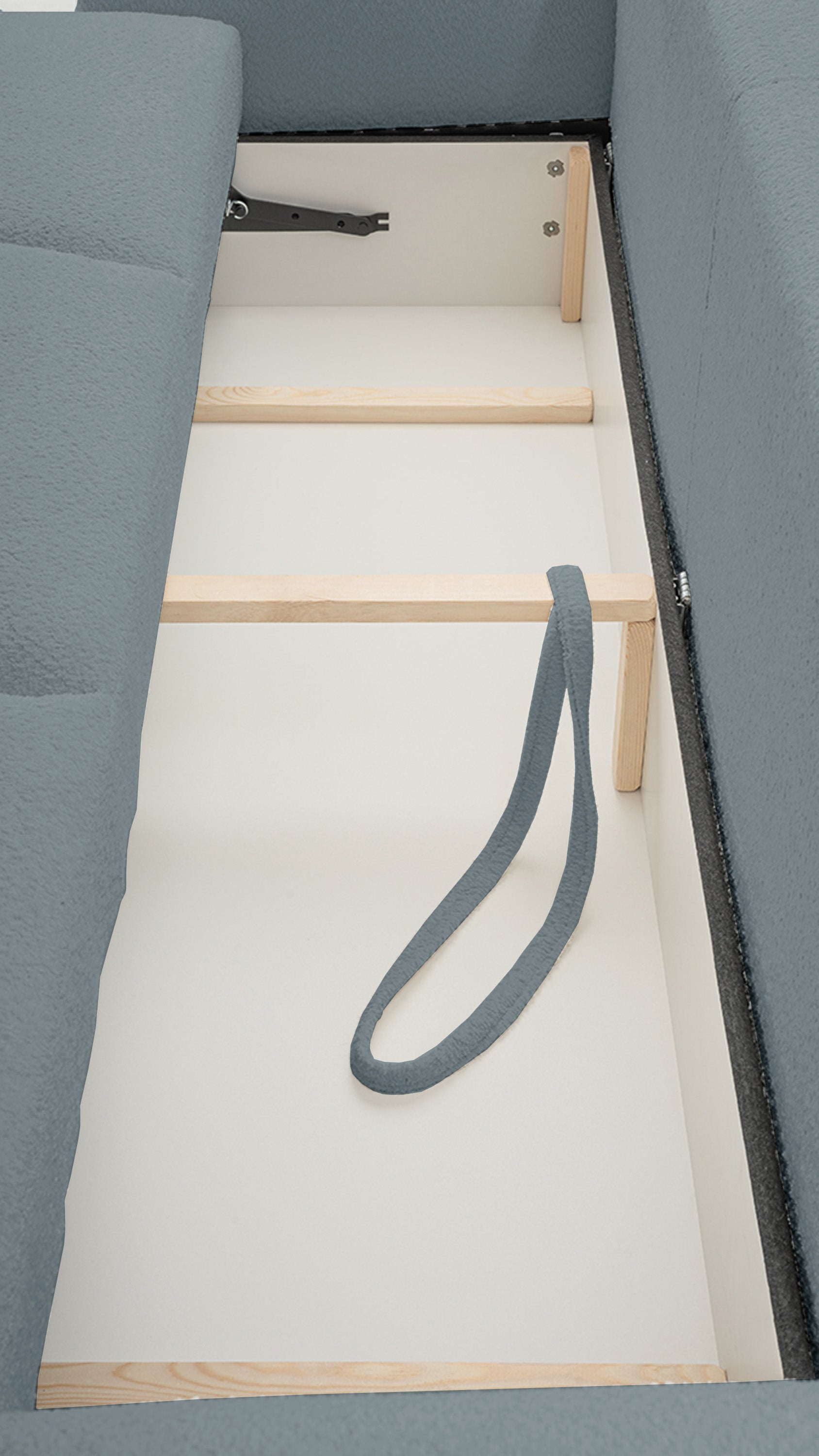 Kanapa rozkładana Barletto szara - głębokość 110 cm
