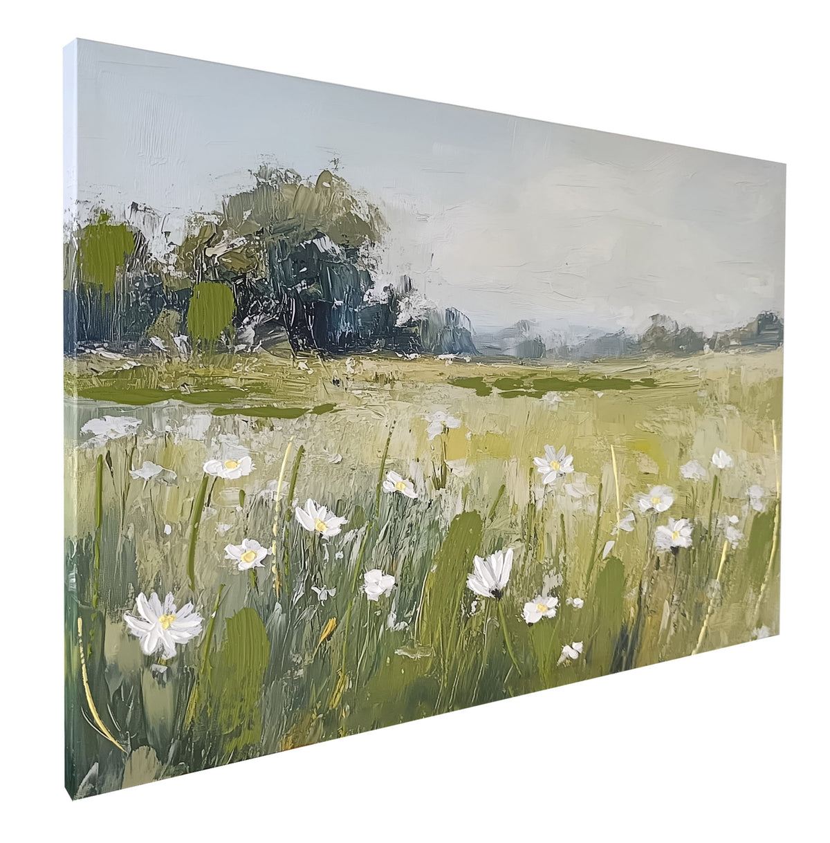 Obraz z ręcznie malowanymi elementami Bloomfield 100x70 cm - styl mid-century