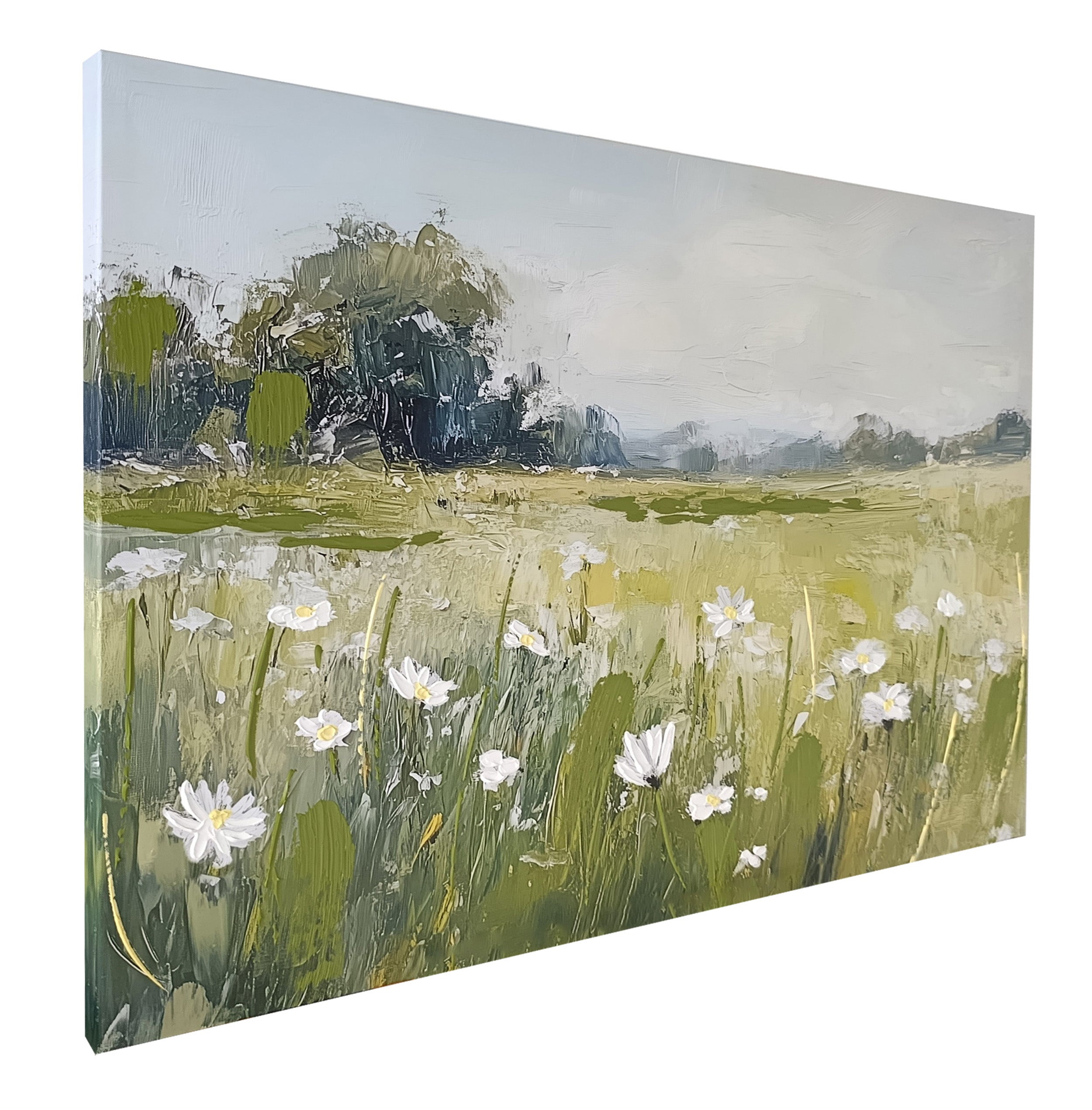 Obraz z ręcznie malowanymi elementami Bloomfield 100x70 cm - styl mid-century