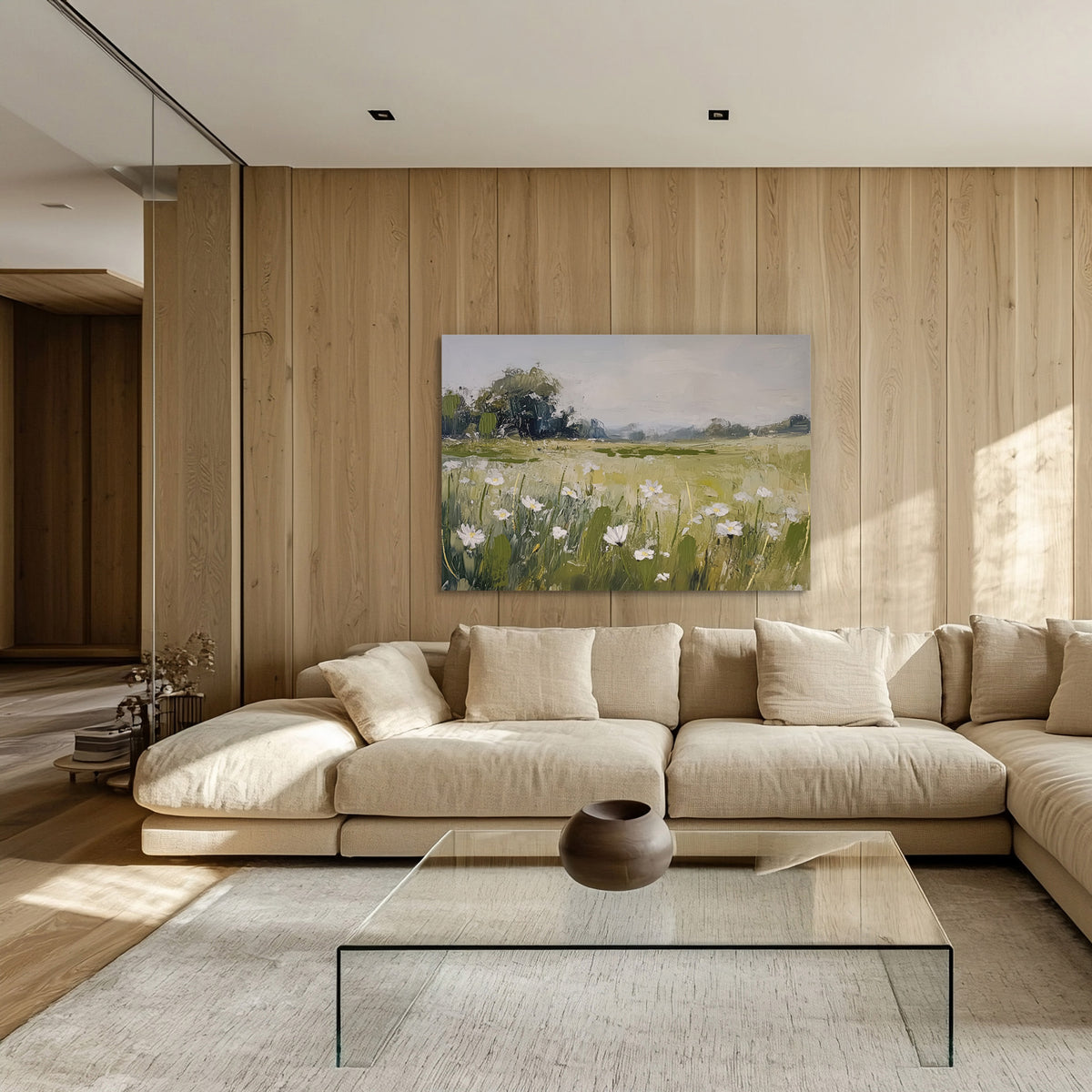 Obraz z ręcznie malowanymi elementami Bloomfield 100x70 cm - kształt prostokątny