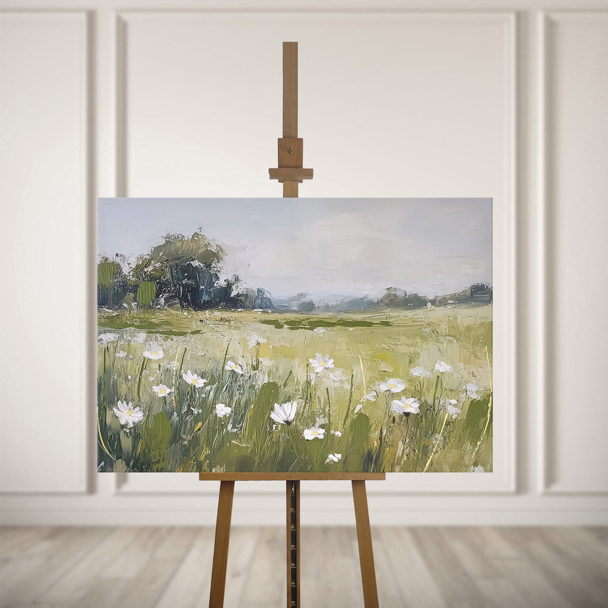 Obraz z ręcznie malowanymi elementami Bloomfield 100x70 cm - materiał tkanina