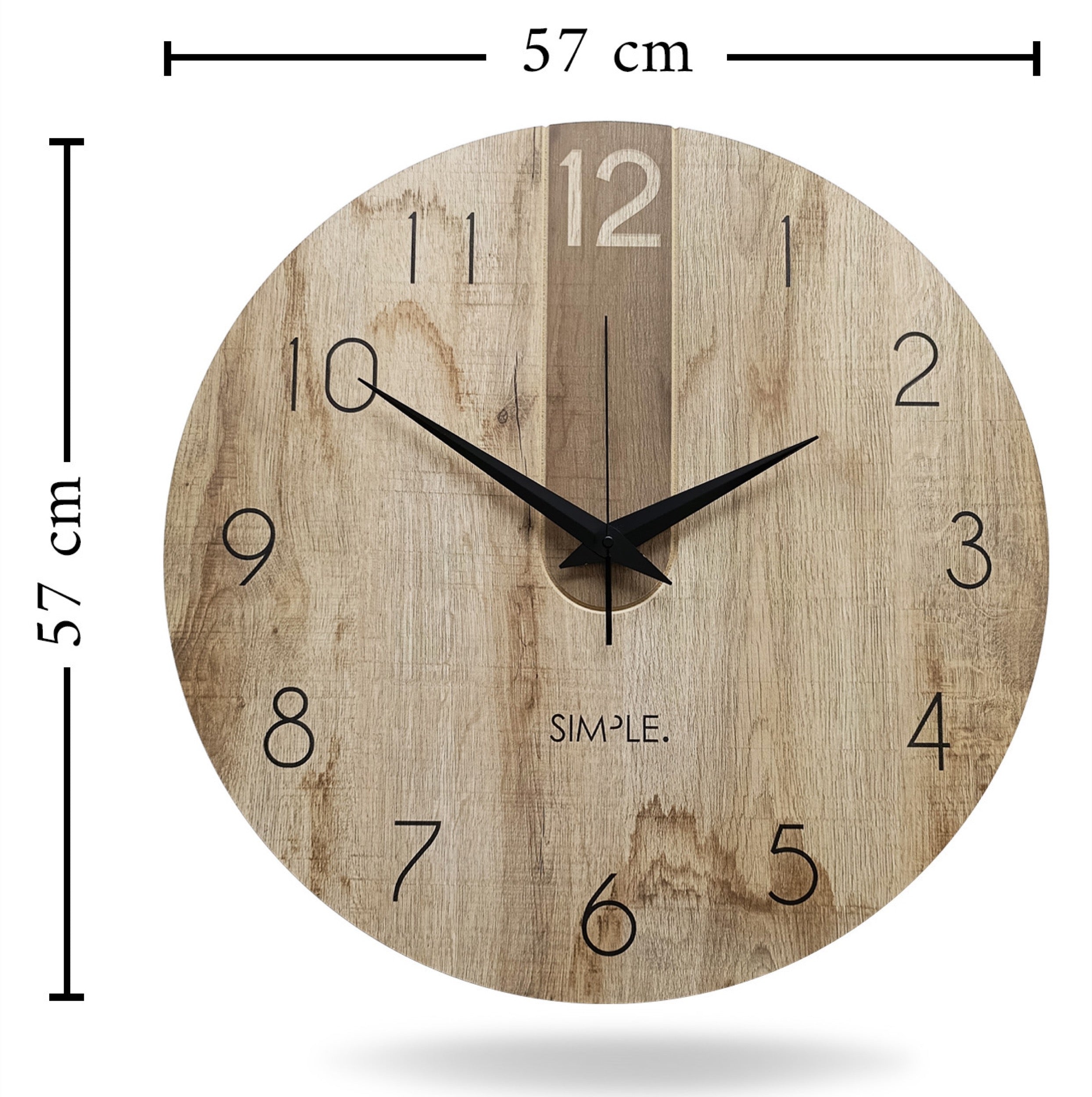 Zegar ścienny Jack średnica 57 cm brązowy