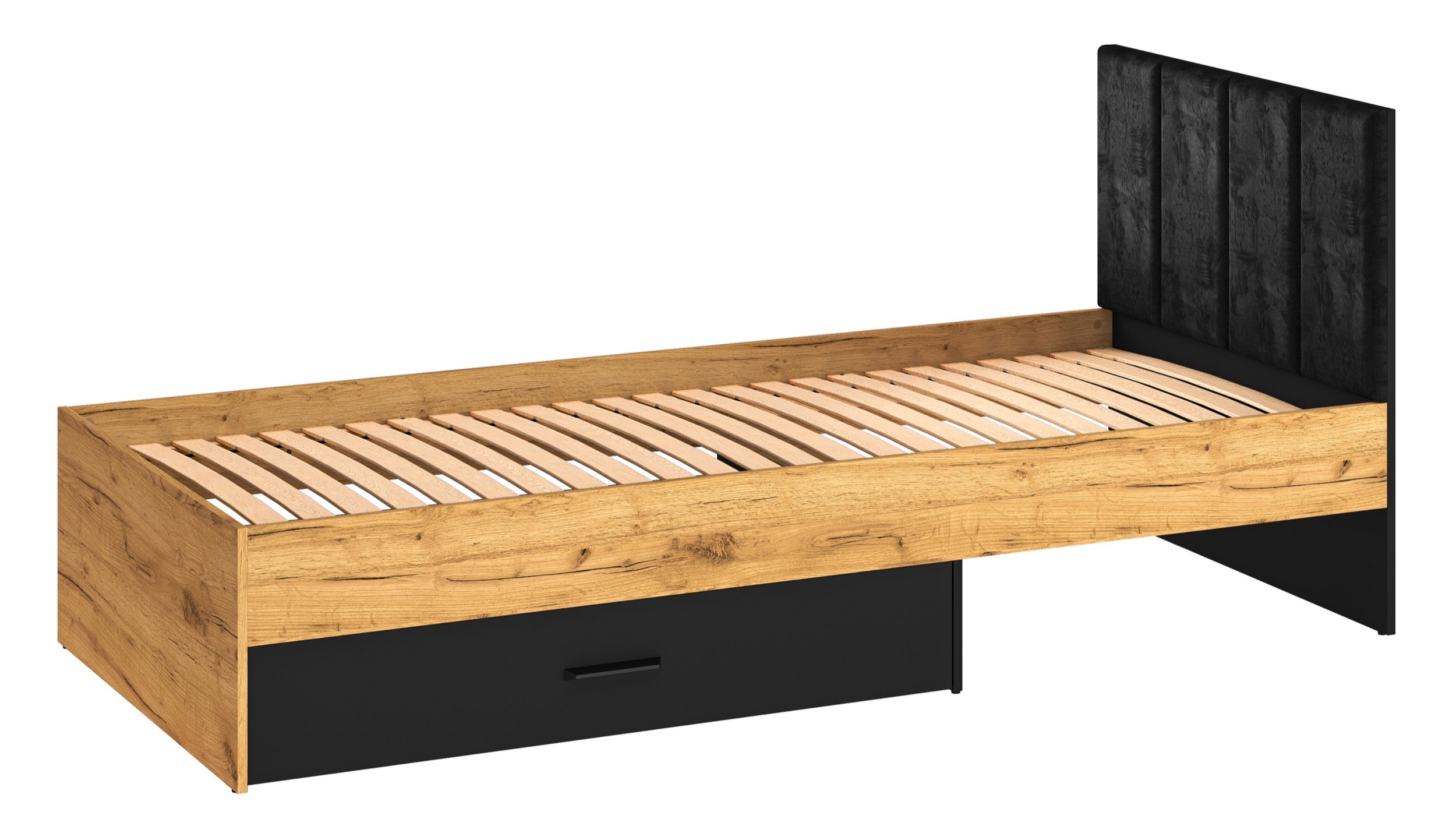 Łóżko młodzieżowe Colt ze stelażem i szufladą 90/200 - materiał drewno