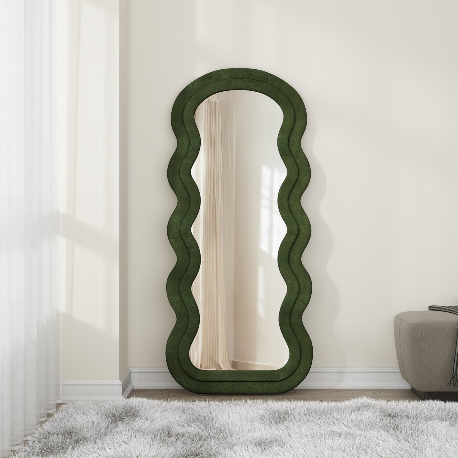 Lustro Confetto 160x70 cm w oliwkowej ramie