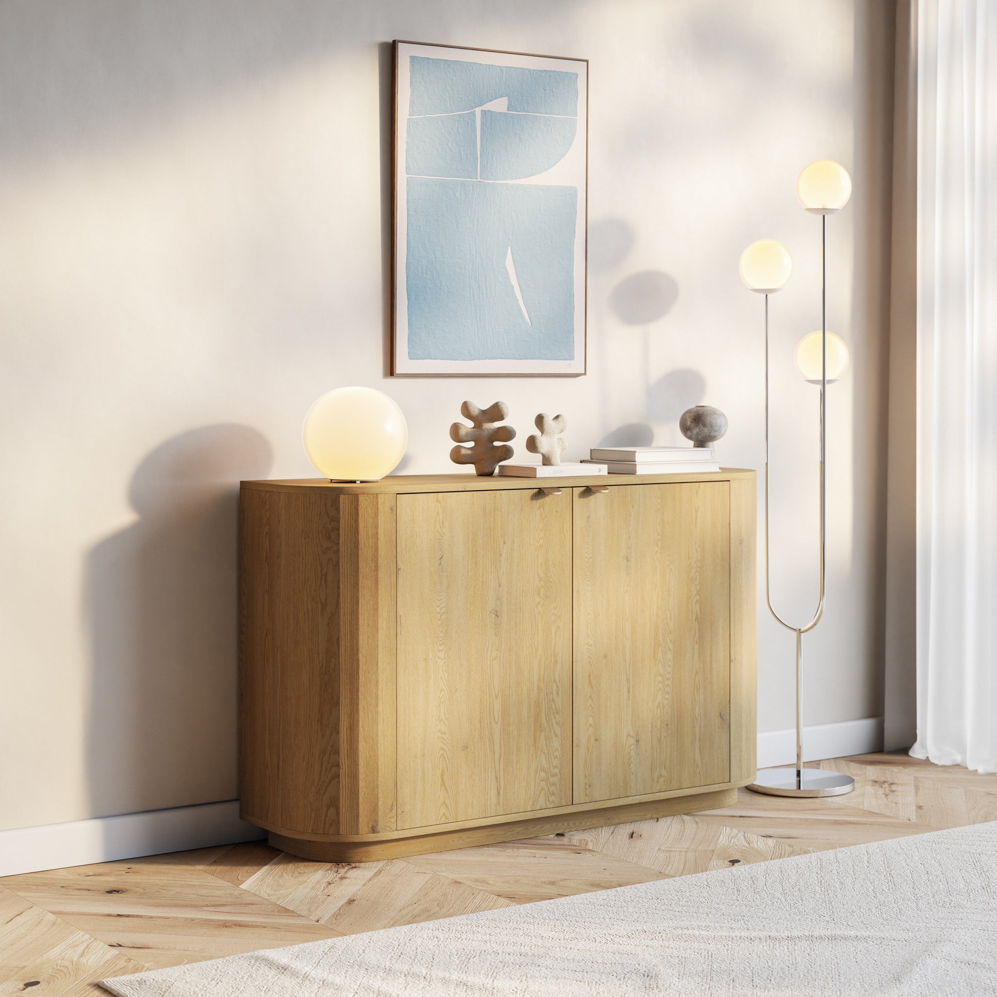 Komoda dwudrzwiowa Coru 140 cm dąb cremona torro - wysokość 90,9 cm