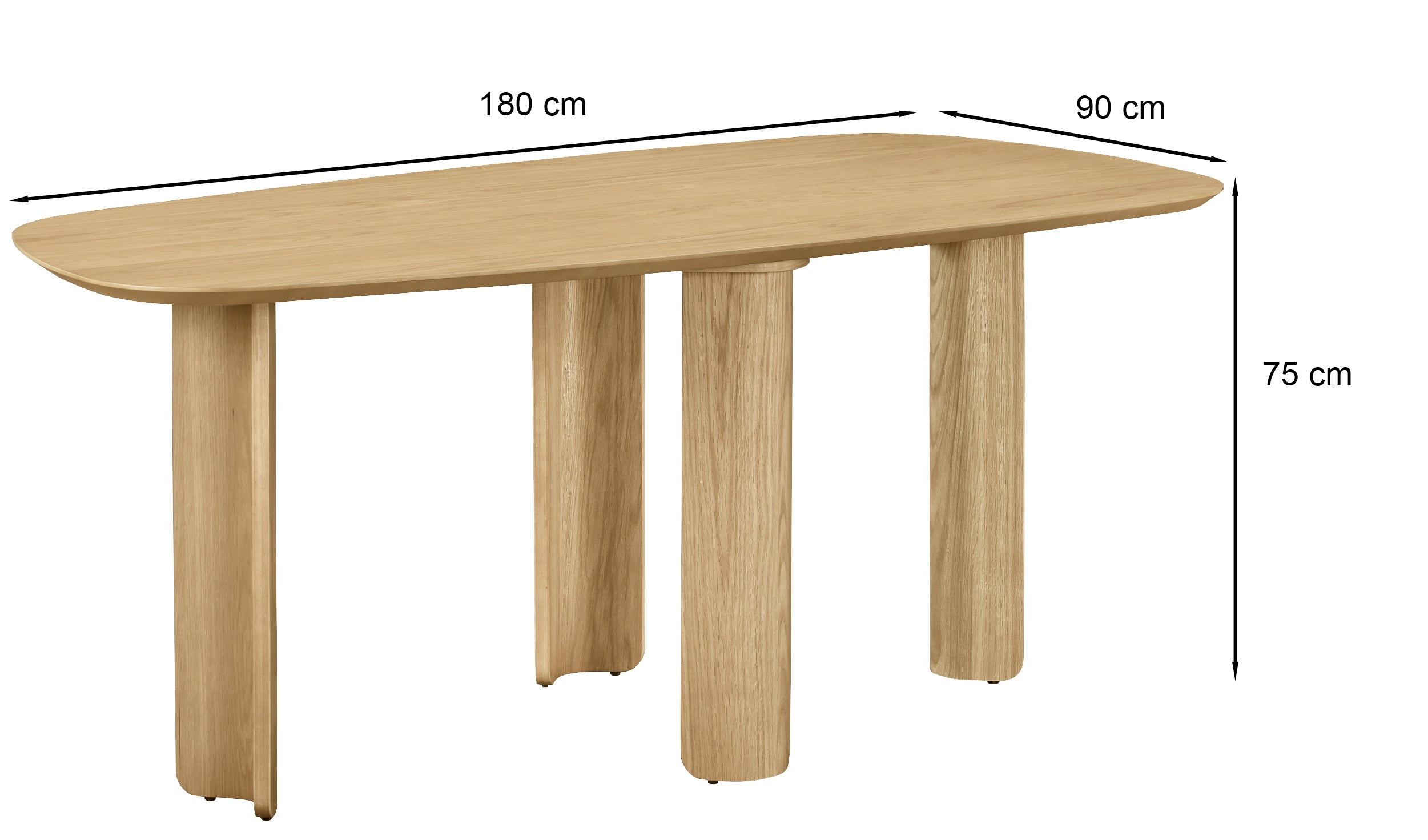 Stół do jadalni Calnes 180x90 cm dąb naturalny - materiał płyta meblowa