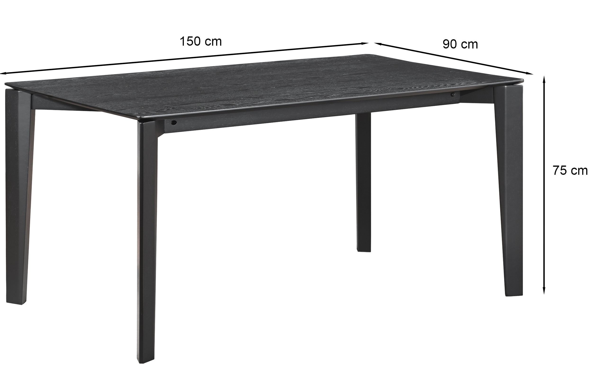 Stół do jadalni Loomens 150x90 cm dąb czarny - kolor dąb czarny