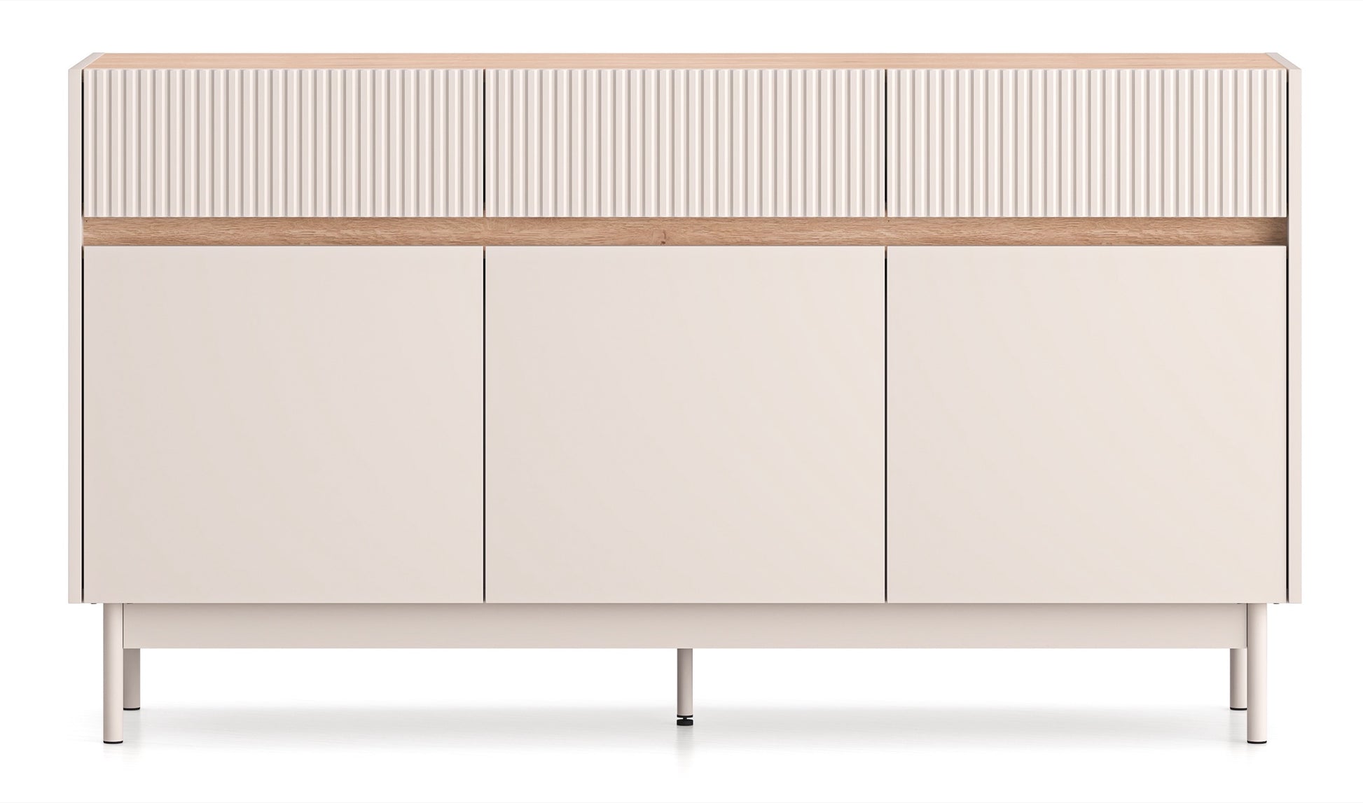 Komoda trzydrzwiowa Dunea z trzema szufladami 154 - głębokość 40 cm