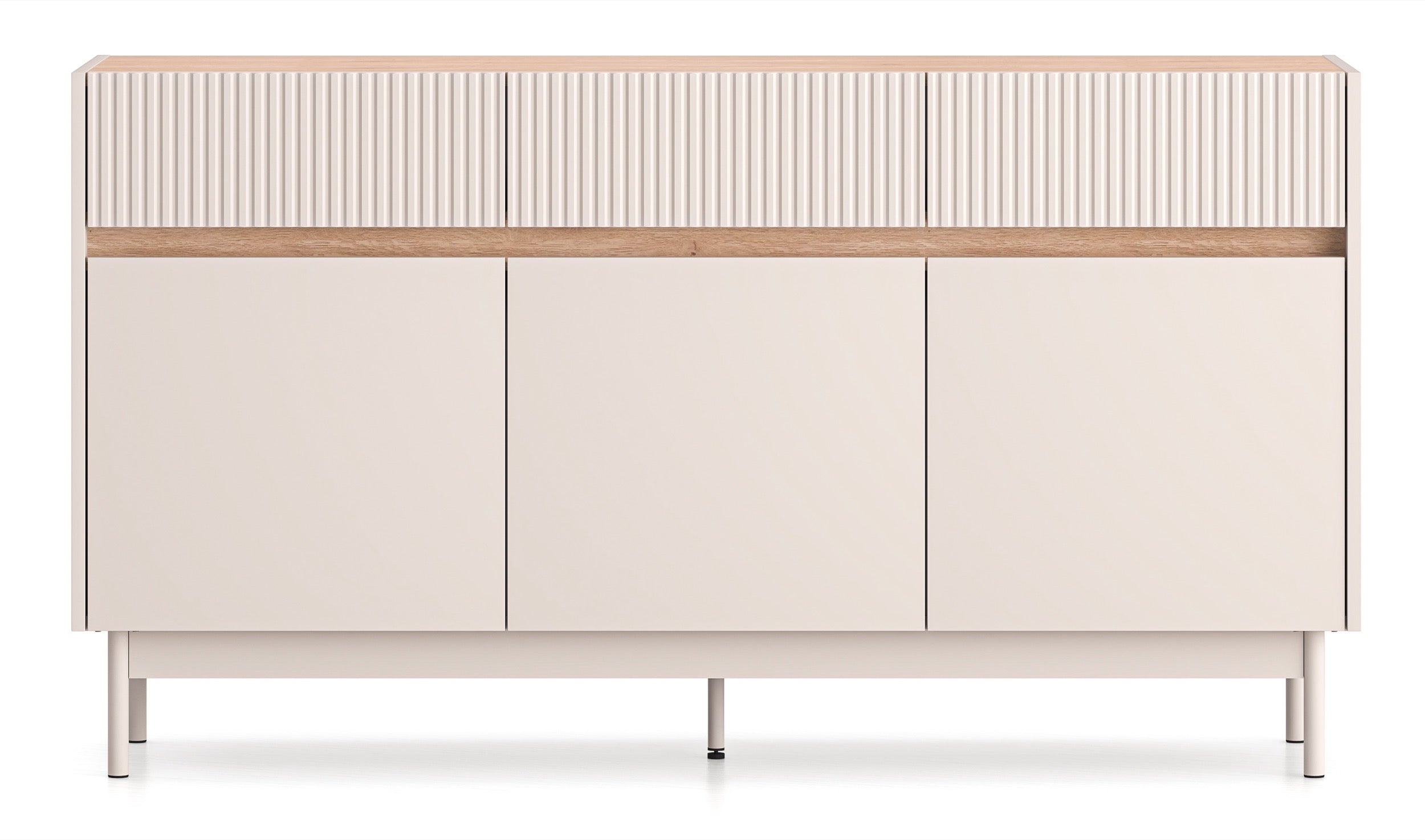 Komoda trzydrzwiowa Dunea z trzema szufladami 154 - głębokość 40 cm