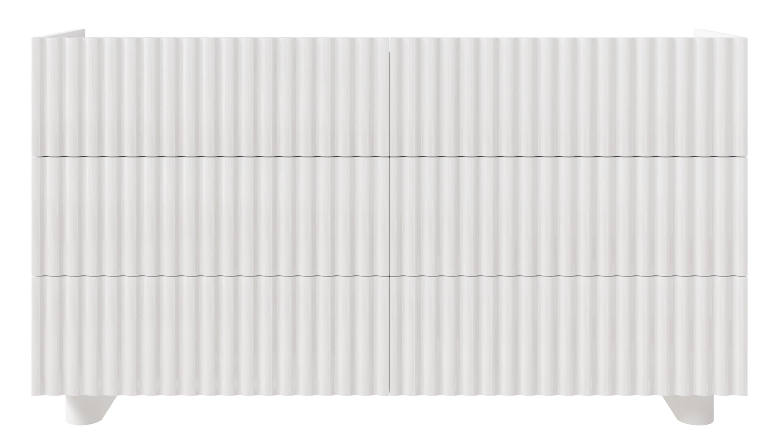 Komoda sześcioszufladowa Fiorra 147 cm biały połysk - 6 szuflad