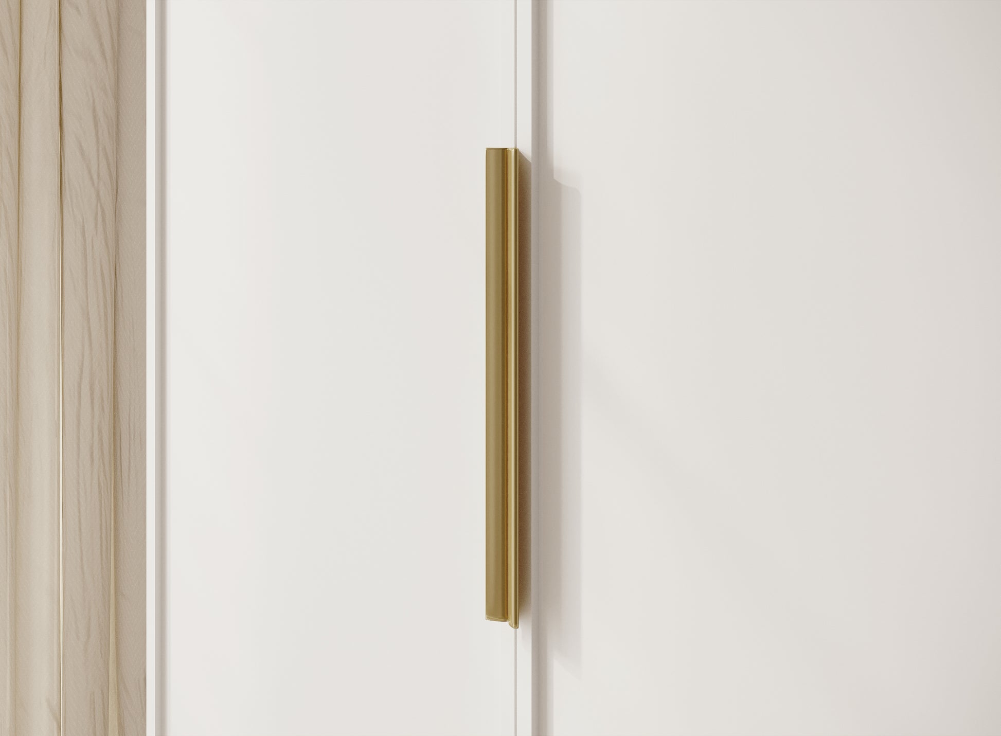 Szafa czterodrzwiowa Frame z dwoma drążkami 200 cm Biała - głębokość 57 cm