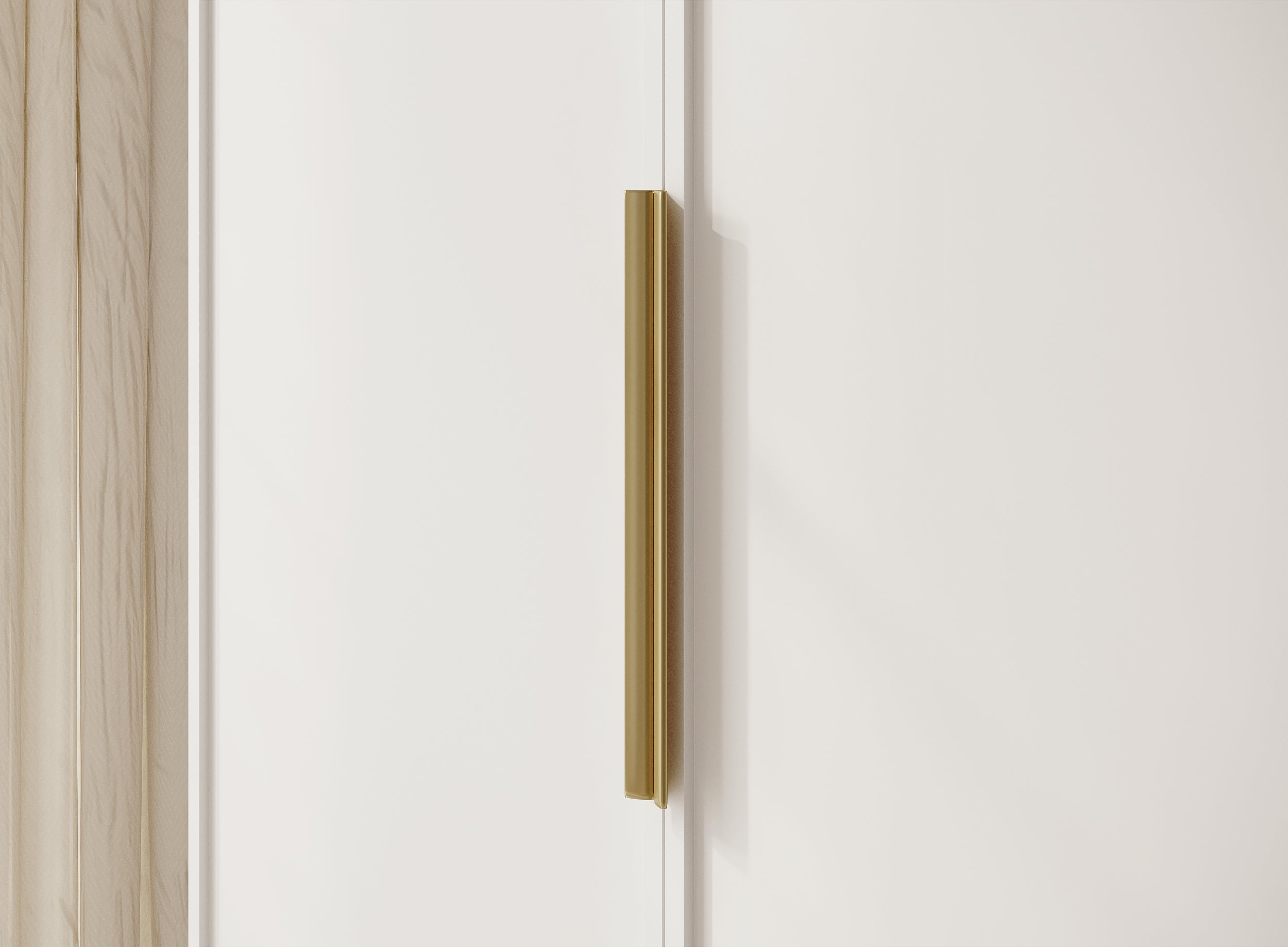 Szafa czterodrzwiowa Frame z dwoma drążkami 200 cm Biała - głębokość 57 cm