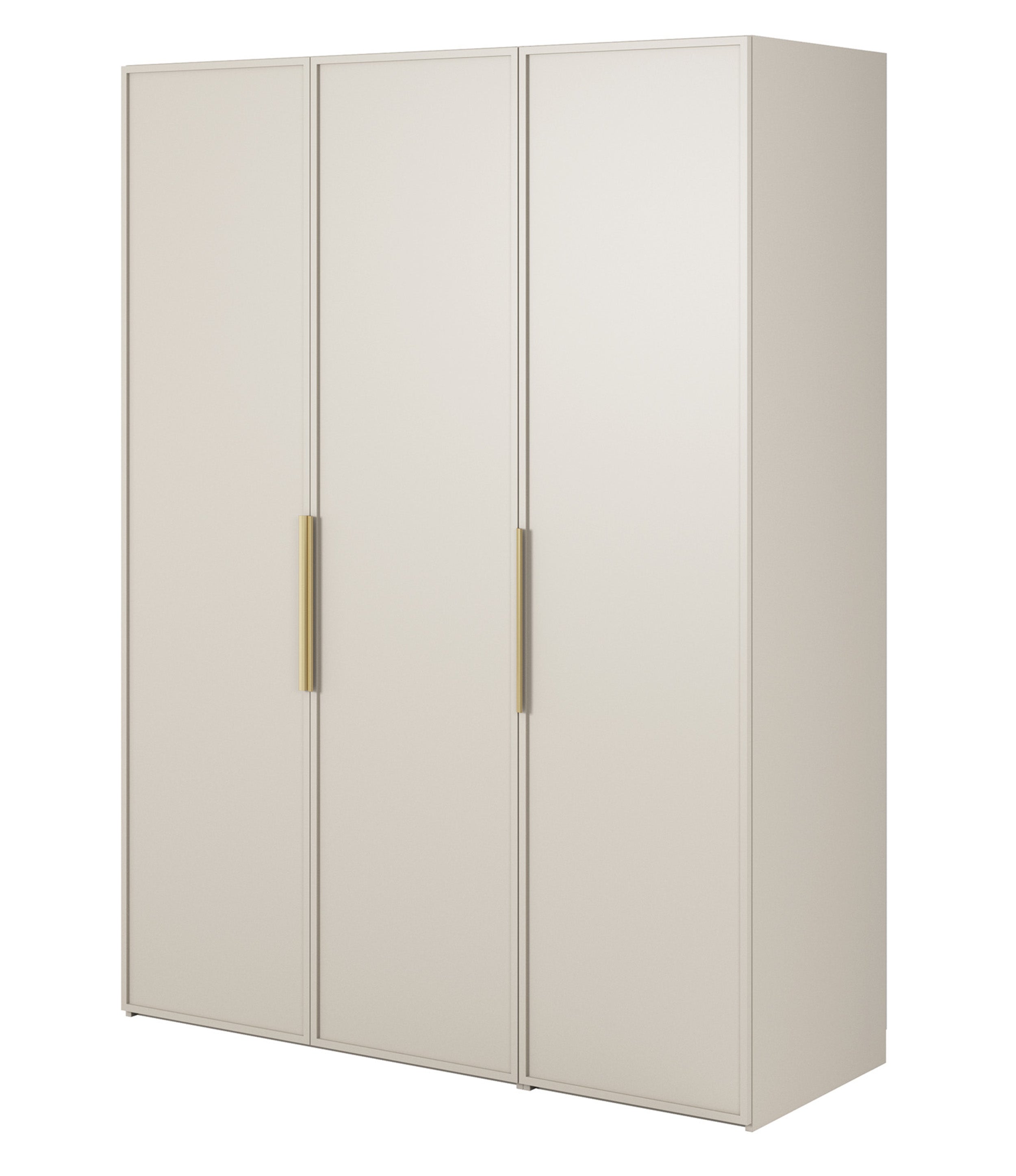 Szafa trzydrzwiowa Frame z drążkiem i półkami 150 cm Szary beż