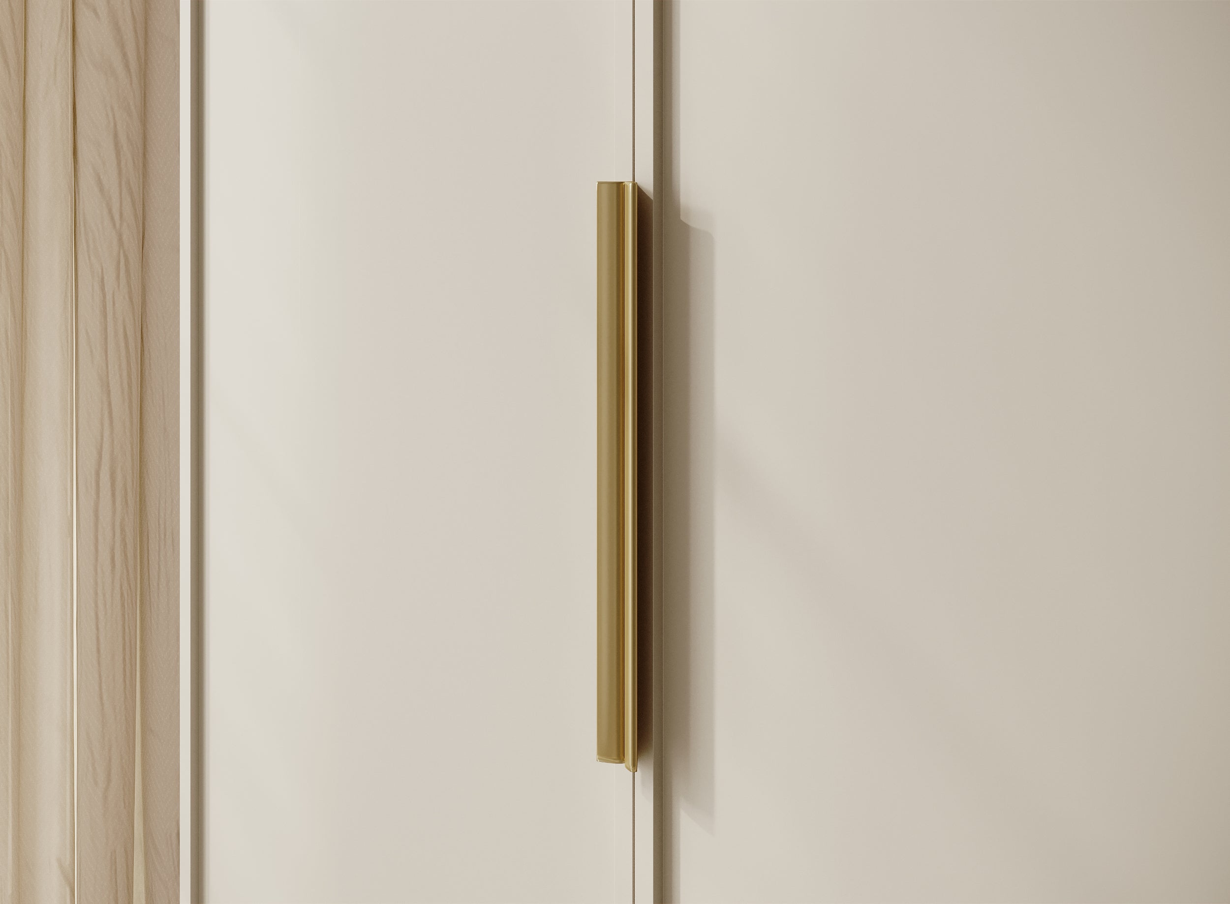 Szafa czterodrzwiowa Frame z dwoma drążkami 200 cm Szary beż - głębokość 57 cm