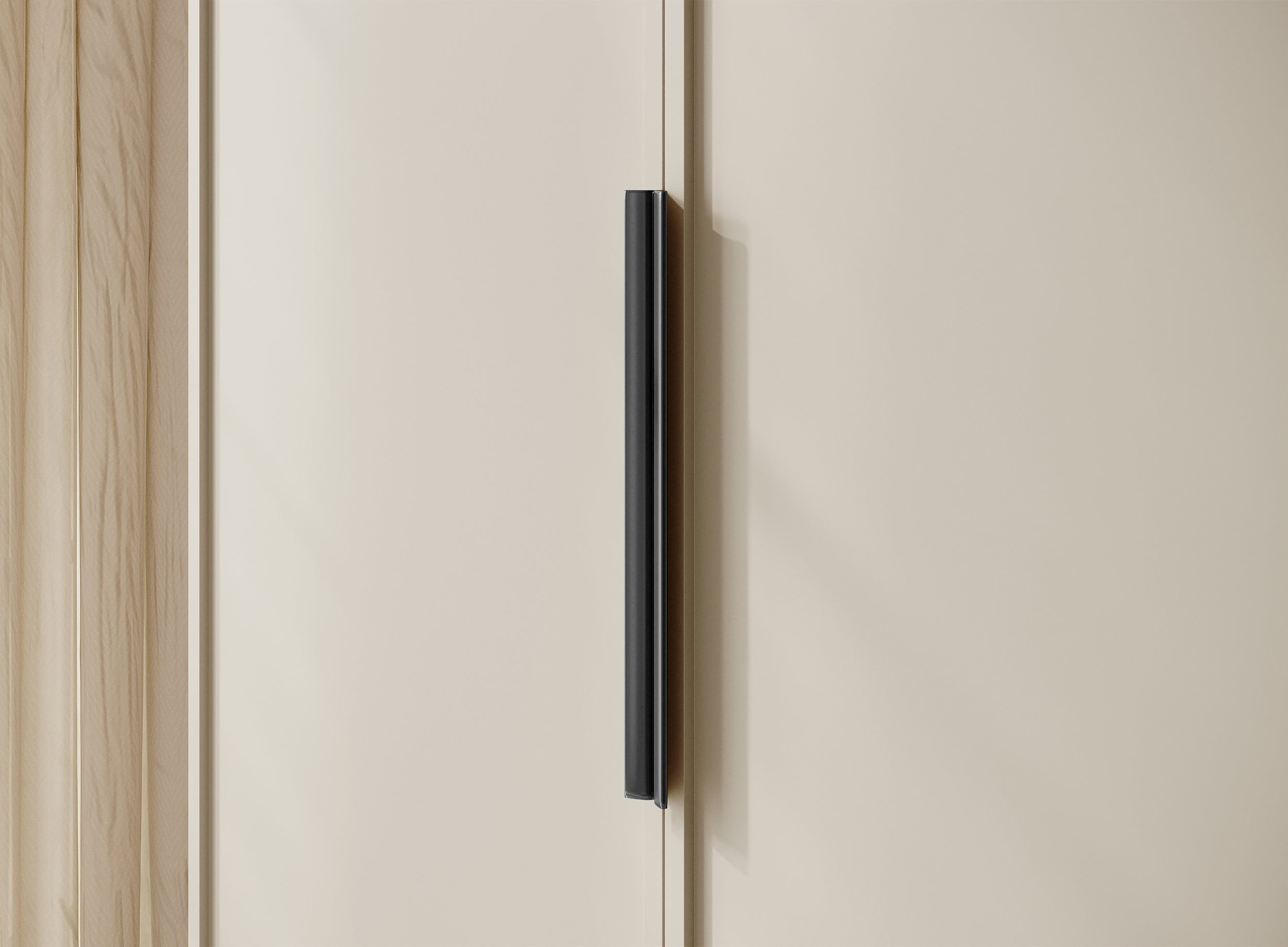 Szafa czterodrzwiowa Frame z drążkiem i półkami 200 cm Szary beż - szerokość 200 cm